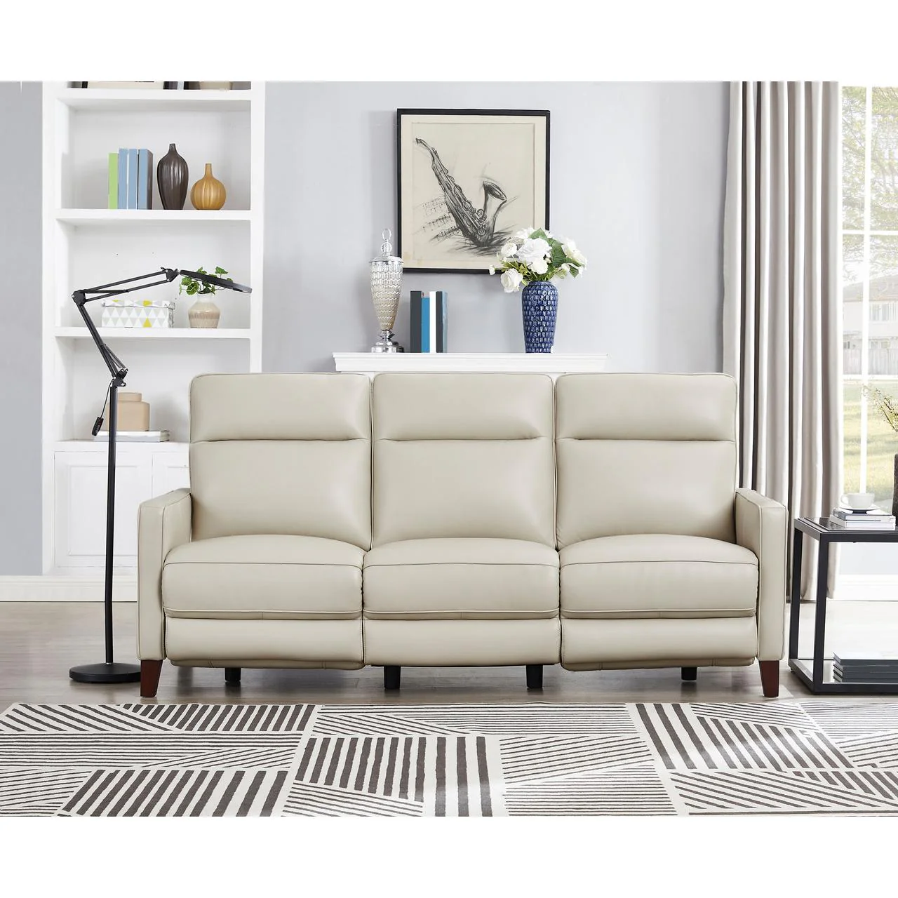 Amax Leather New Milan 7171 Zero Gravity Power Reclining Sofa - Vanilla - Image 2