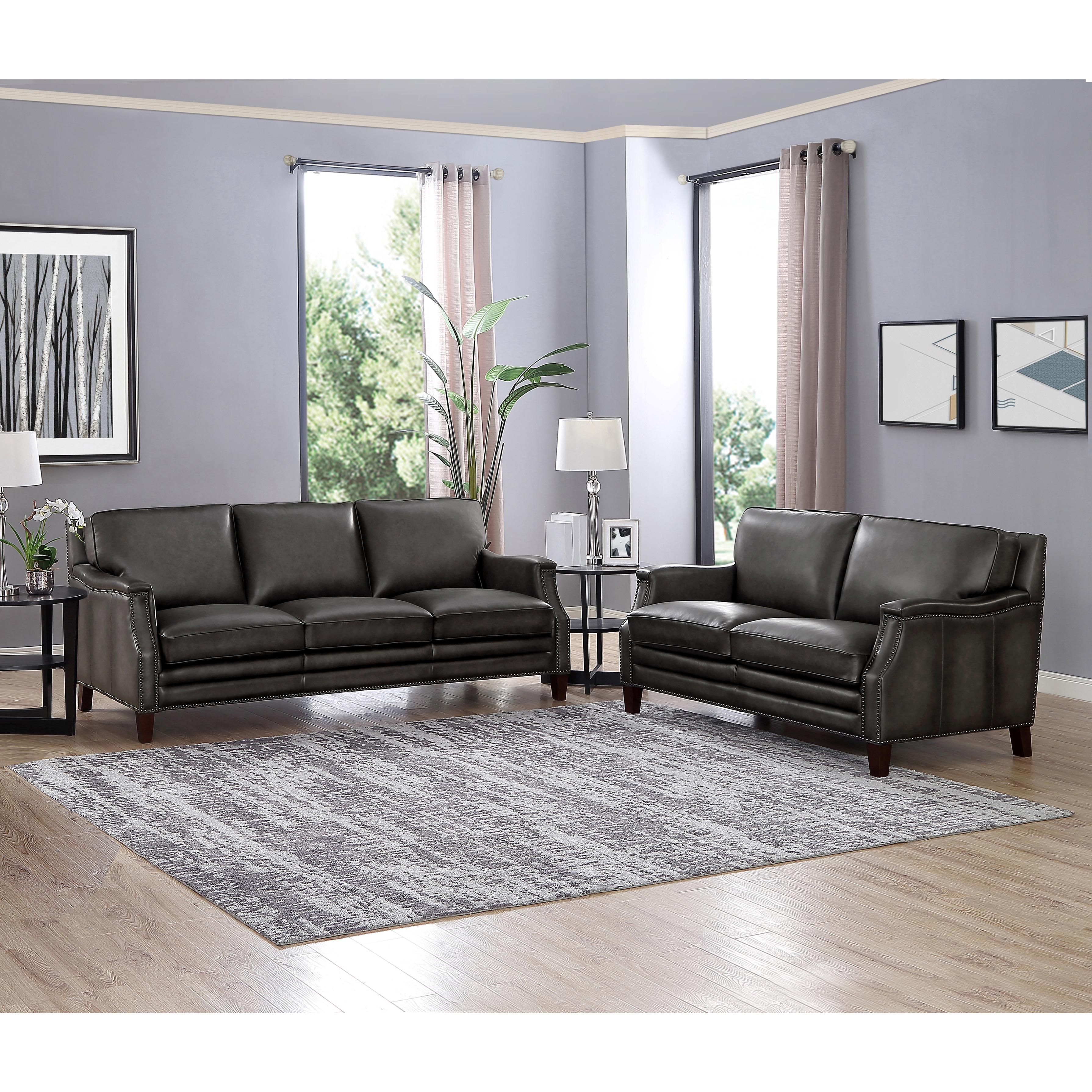 Amax Leather Romana 6681 Sofa - Concord Ash - Image 4