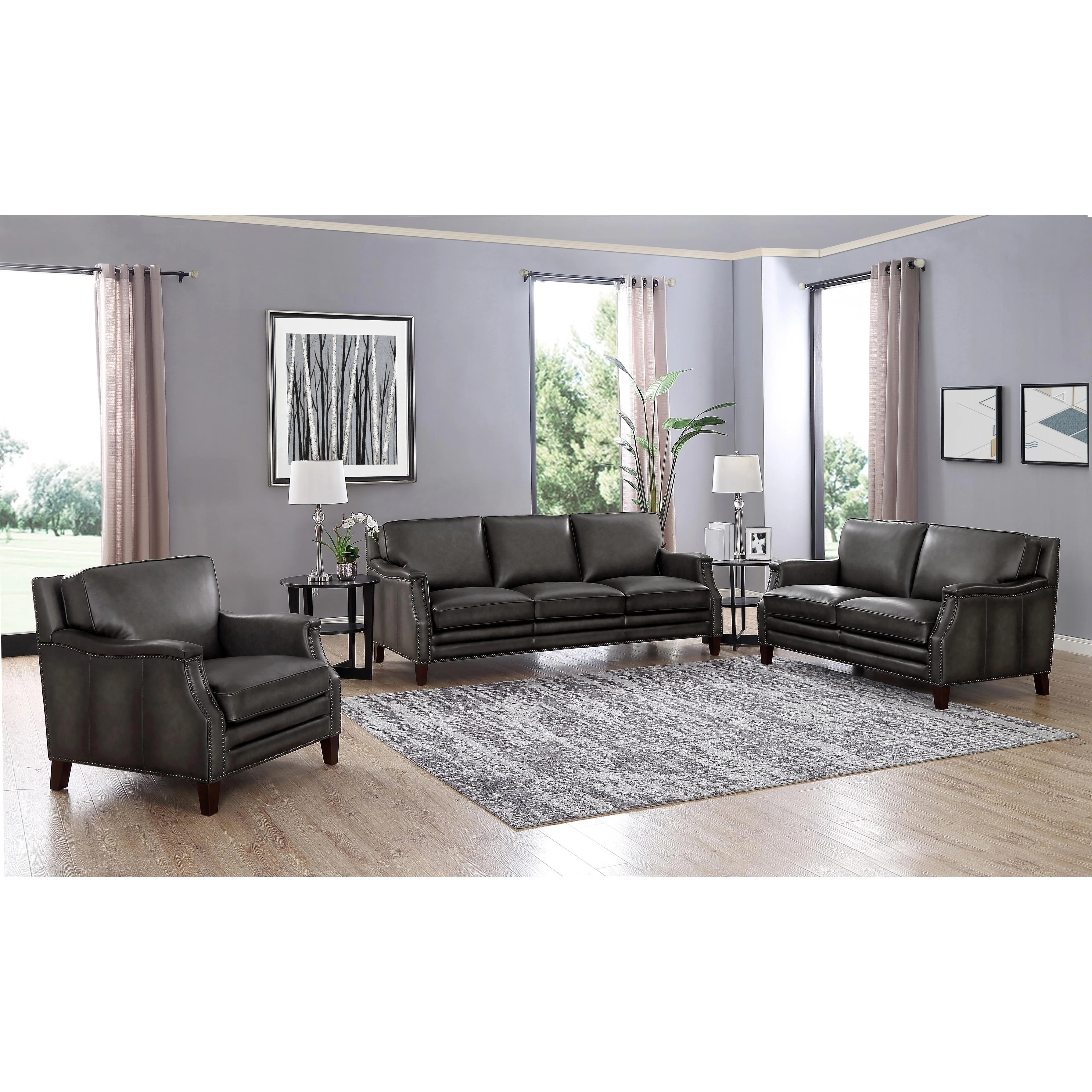 Amax Leather Romana 6681 Sofa - Concord Ash - Image 5