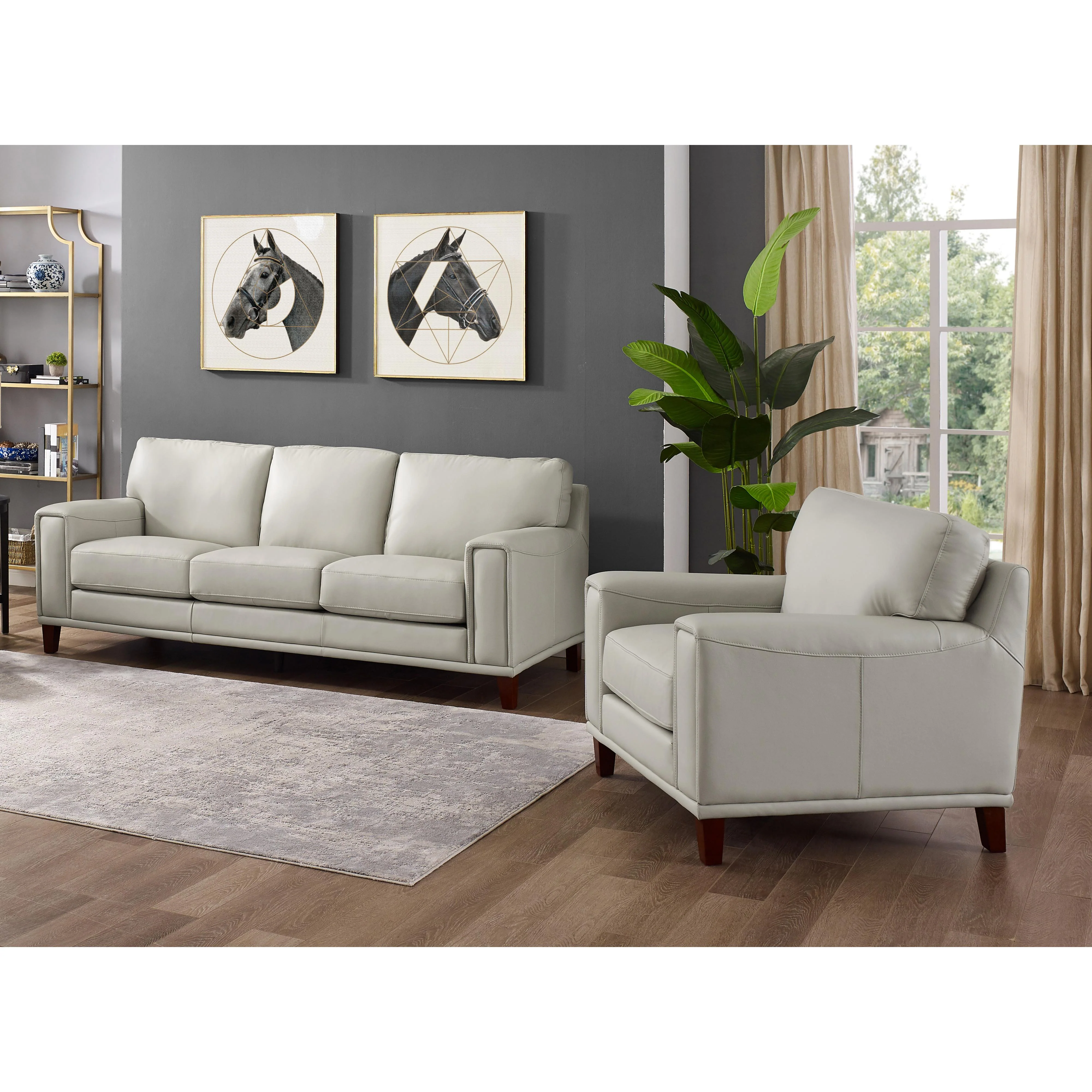 Amax Leather Harper 6982-30-2515 Sofa - Bedford Ice - Image 3