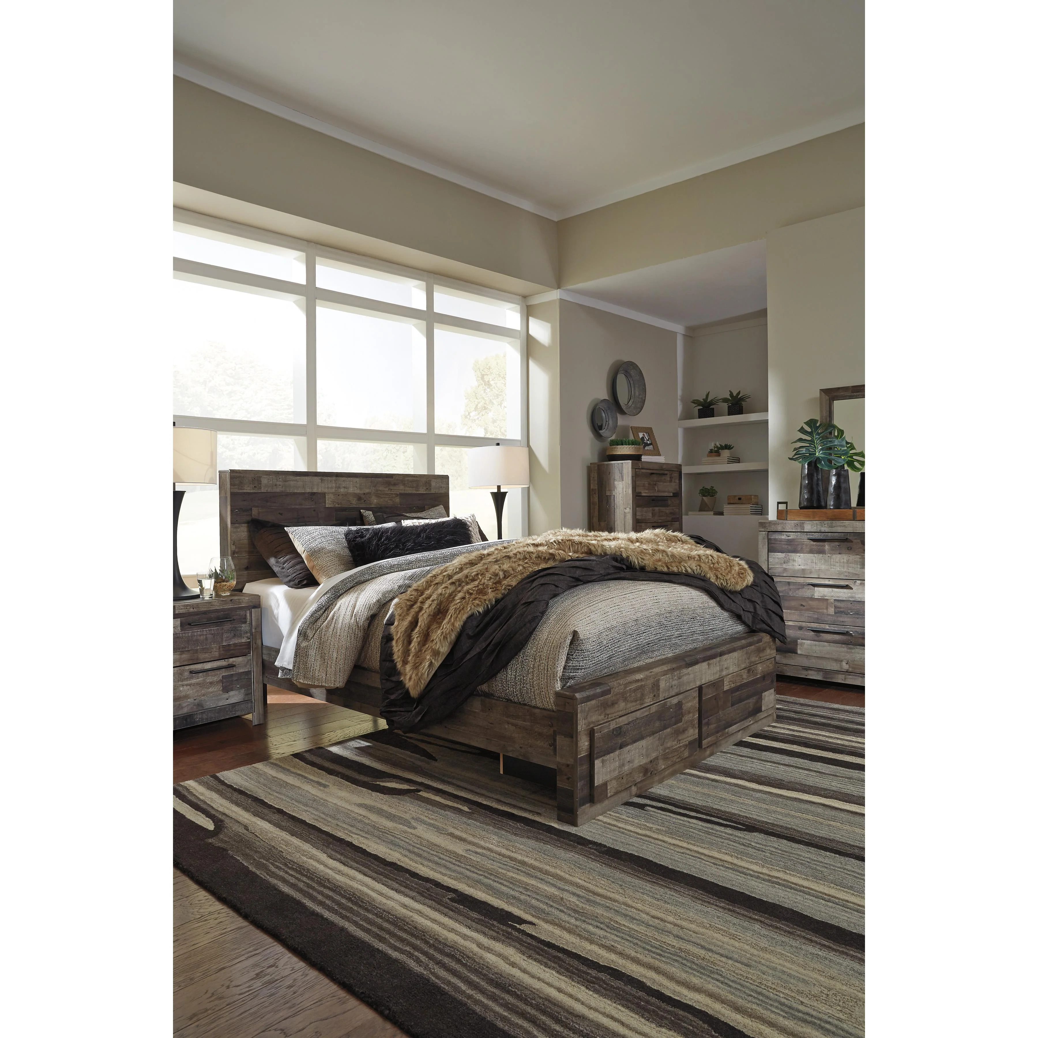 Benchcraft Derekson Queen Panel Bed with Storage B200-57/B200-54S/B200-95/B100-13 - Image 6