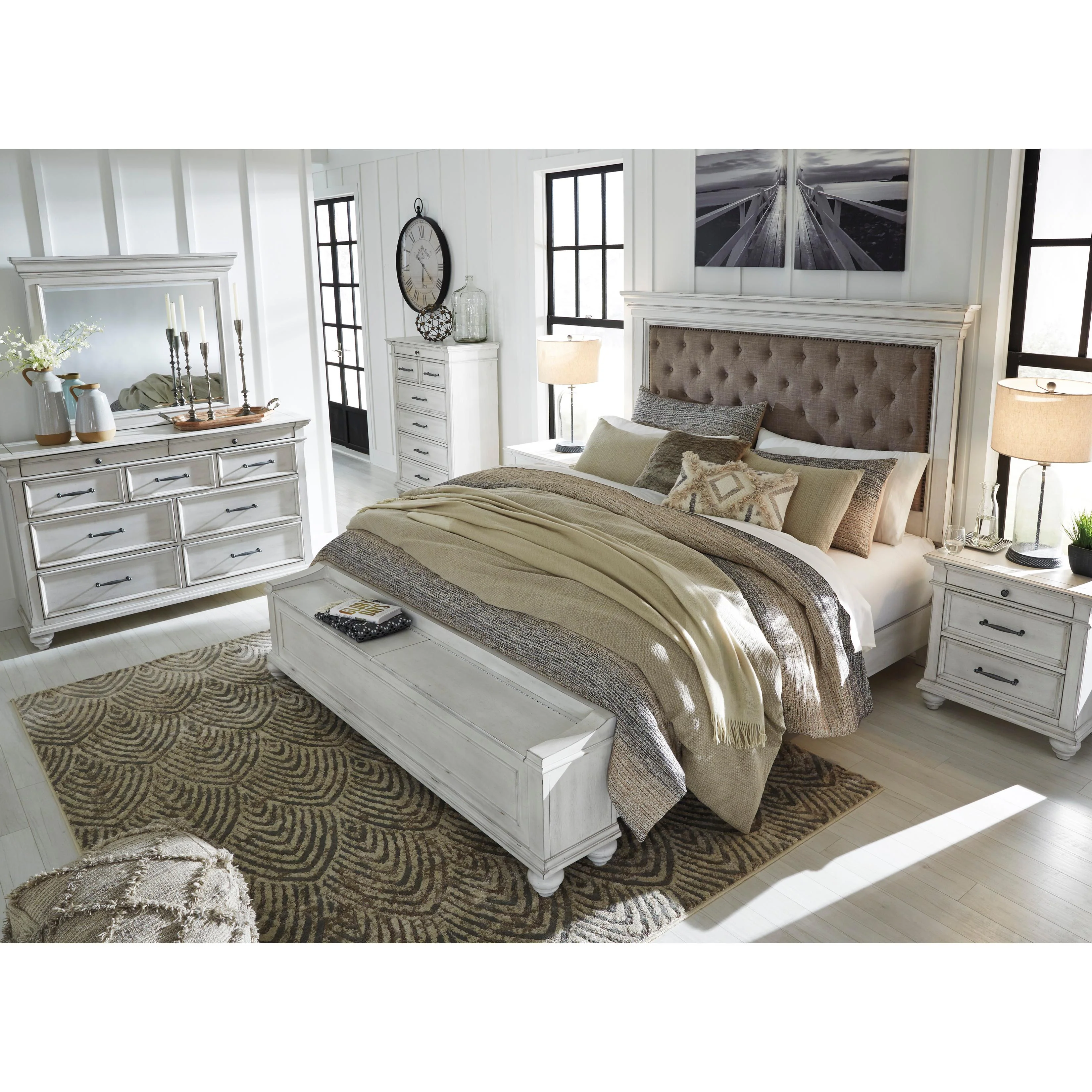 Benchcraft Kanwyn Queen Upholstered Panel Bed with Storage B777-157/B777-54S/B777-96 - Image 8