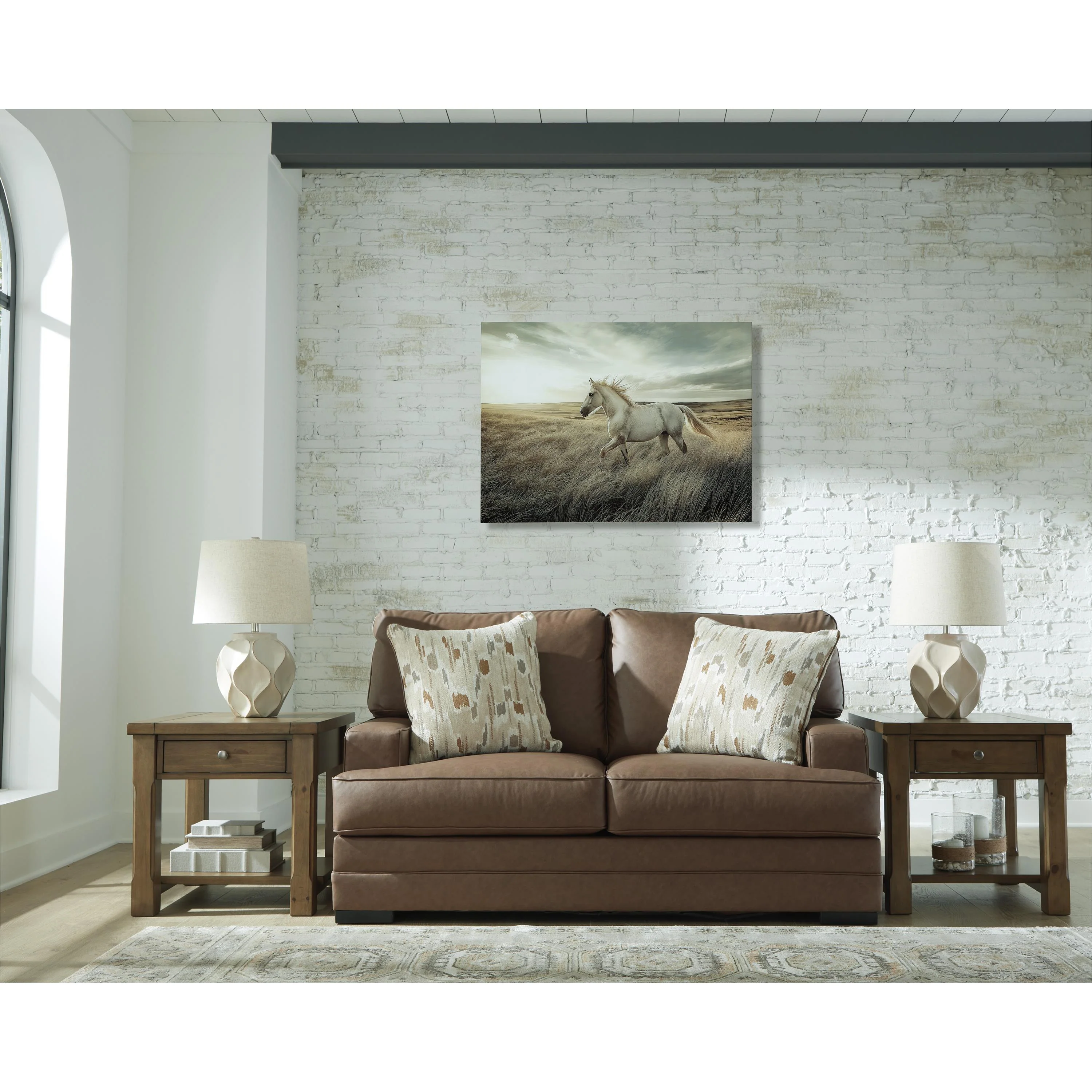 Benchcraft VillaCourt Stationary Leather Look Loveseat 7490935 - Image 4