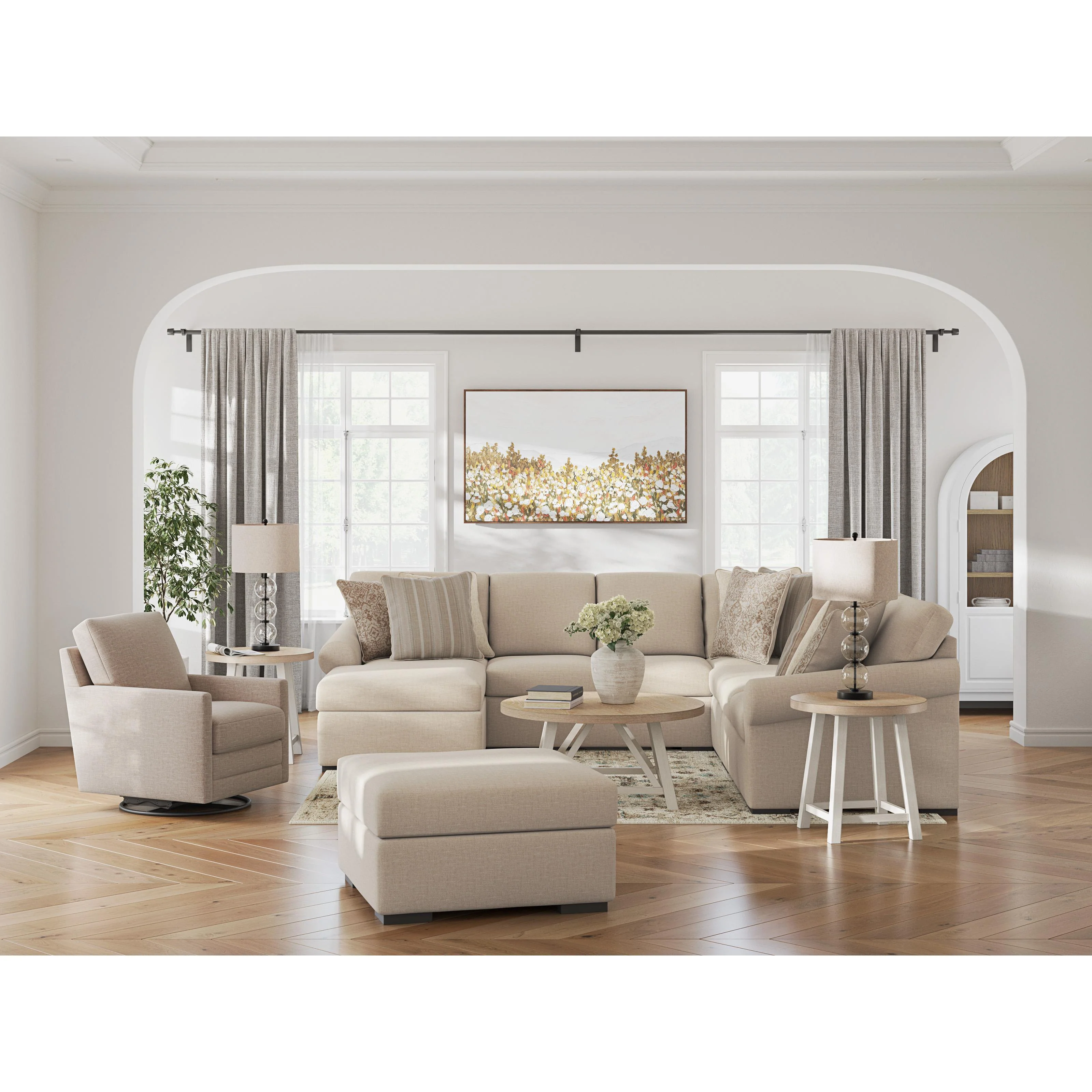 Benchcraft LadyMae 59404S8 5 pc Sectional with Chaise - Image 4
