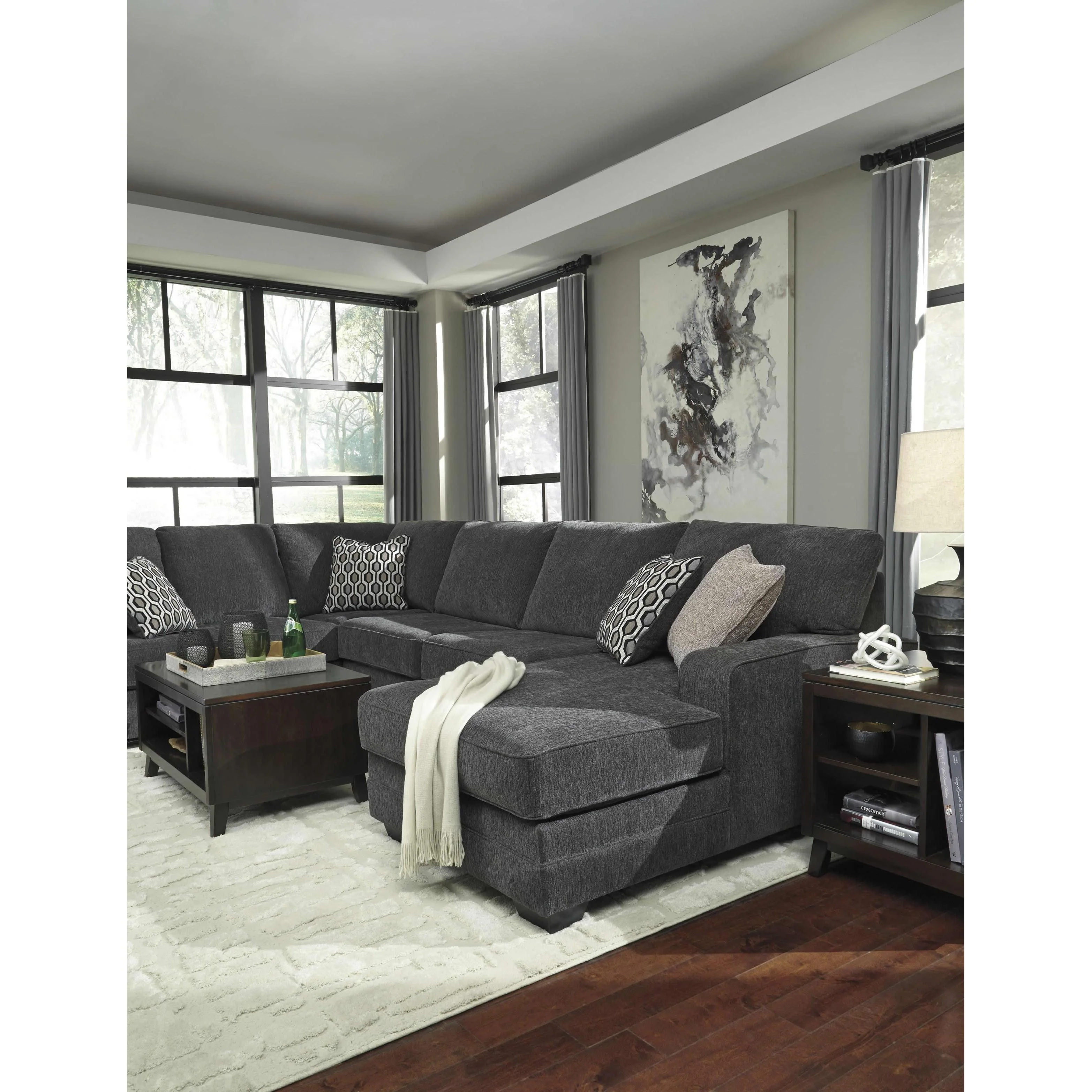 Benchcraft Tracling Fabric 3 pc Sectional 7260066/7260034/7260017 - Image 4