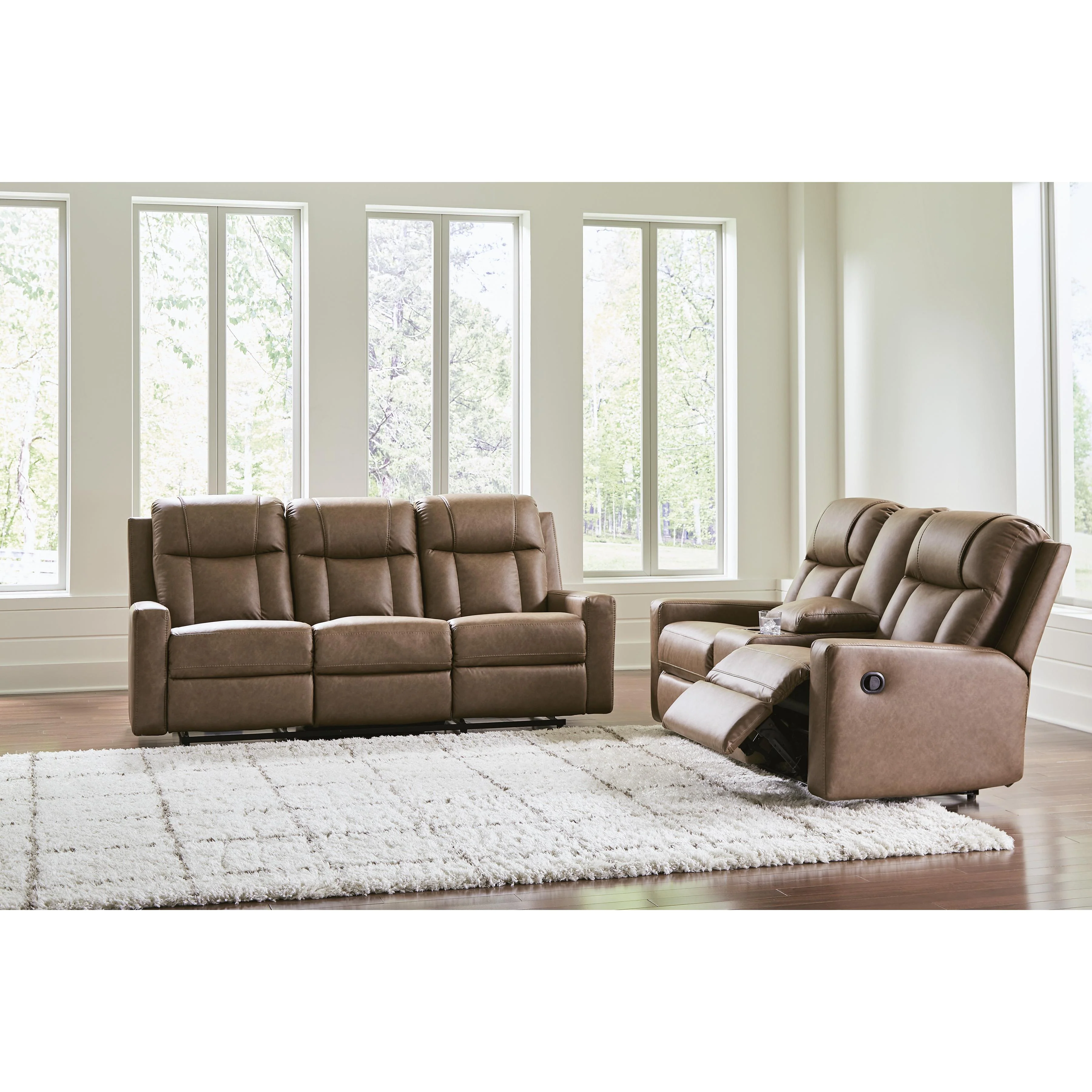 Benchcraft Mackmenville Reclining Leather Look Sofa 7471488 - Image 7