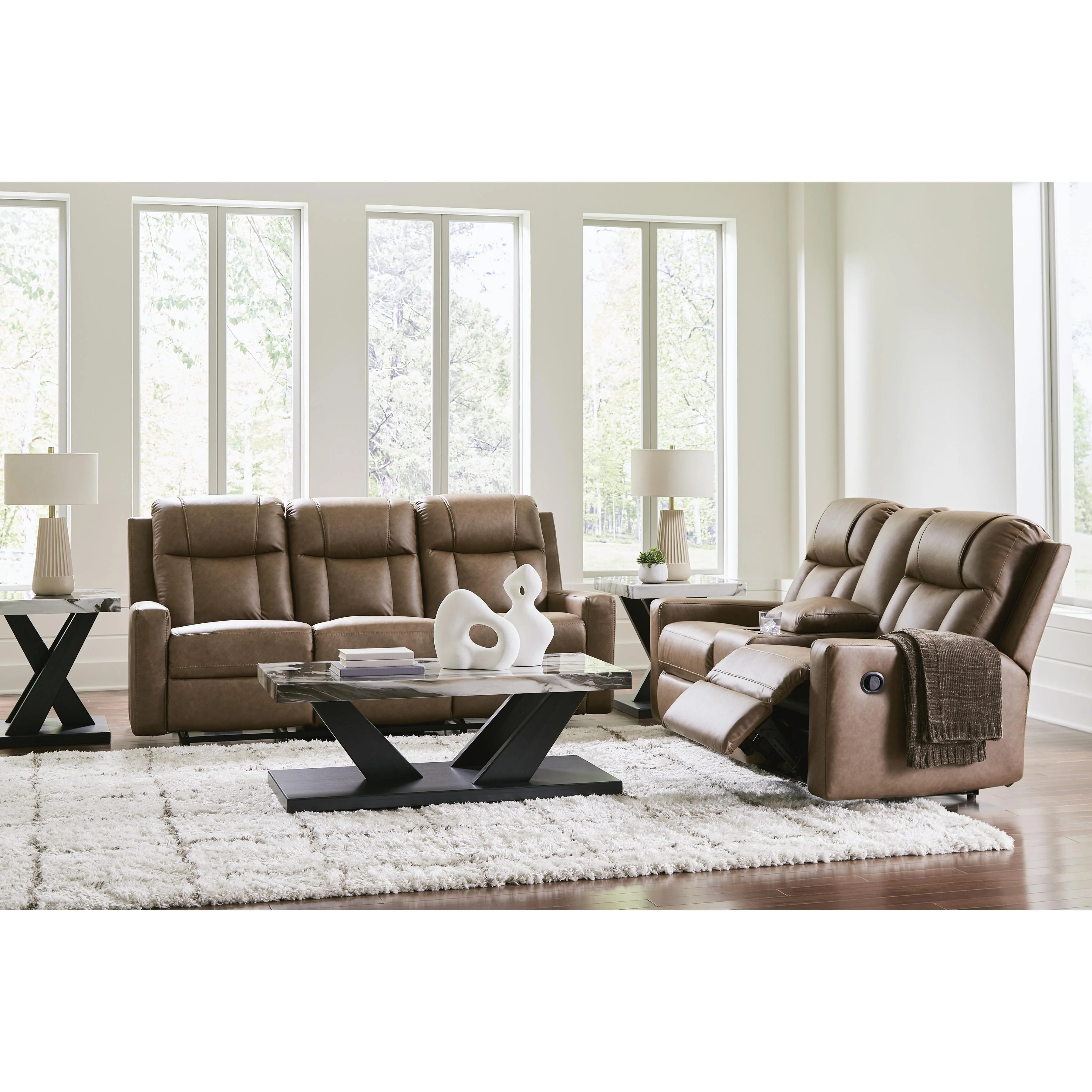 Benchcraft Mackmenville Reclining Leather Look Sofa 7471488 - Image 8