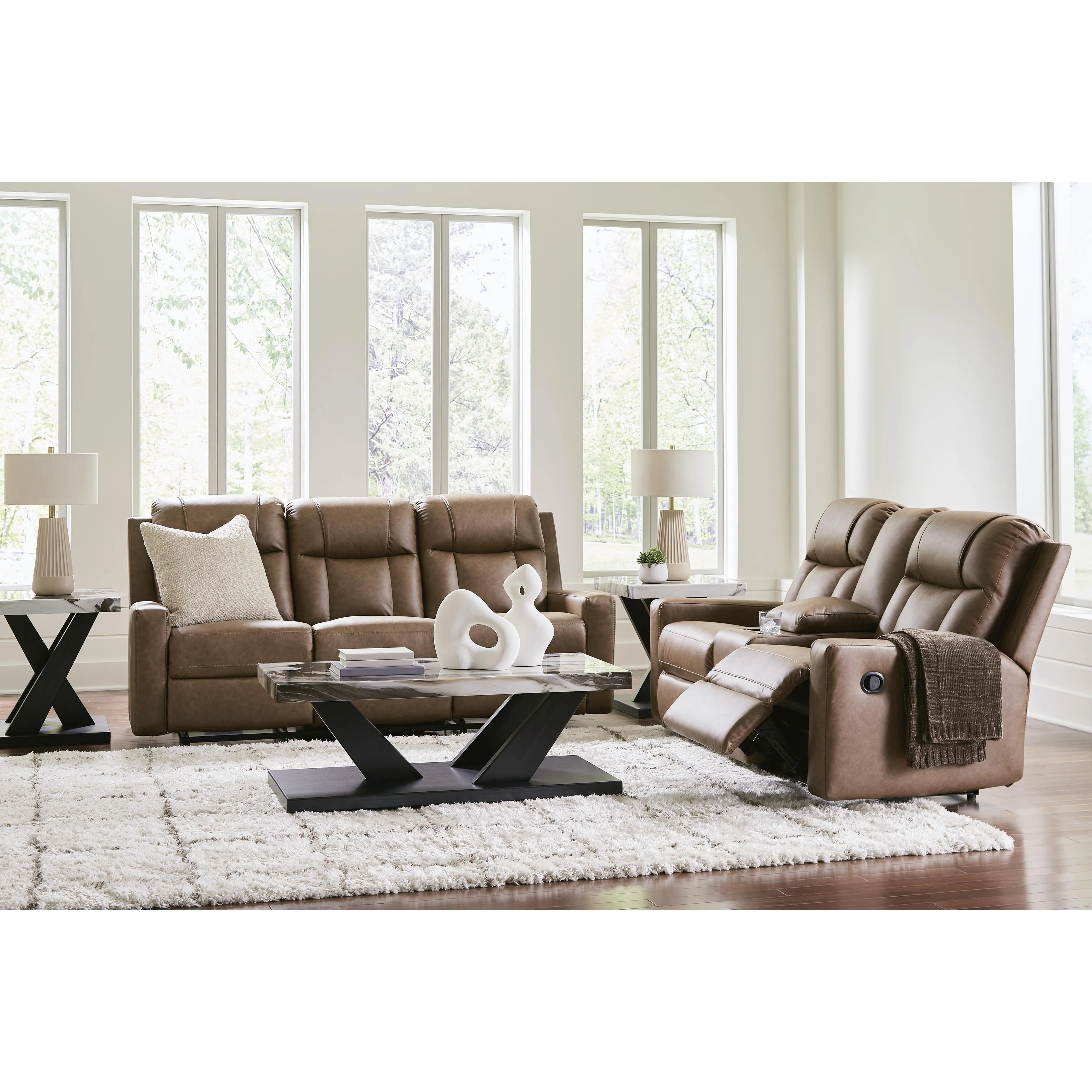 Benchcraft Mackmenville Reclining Leather Look Sofa 7471488 - Image 9