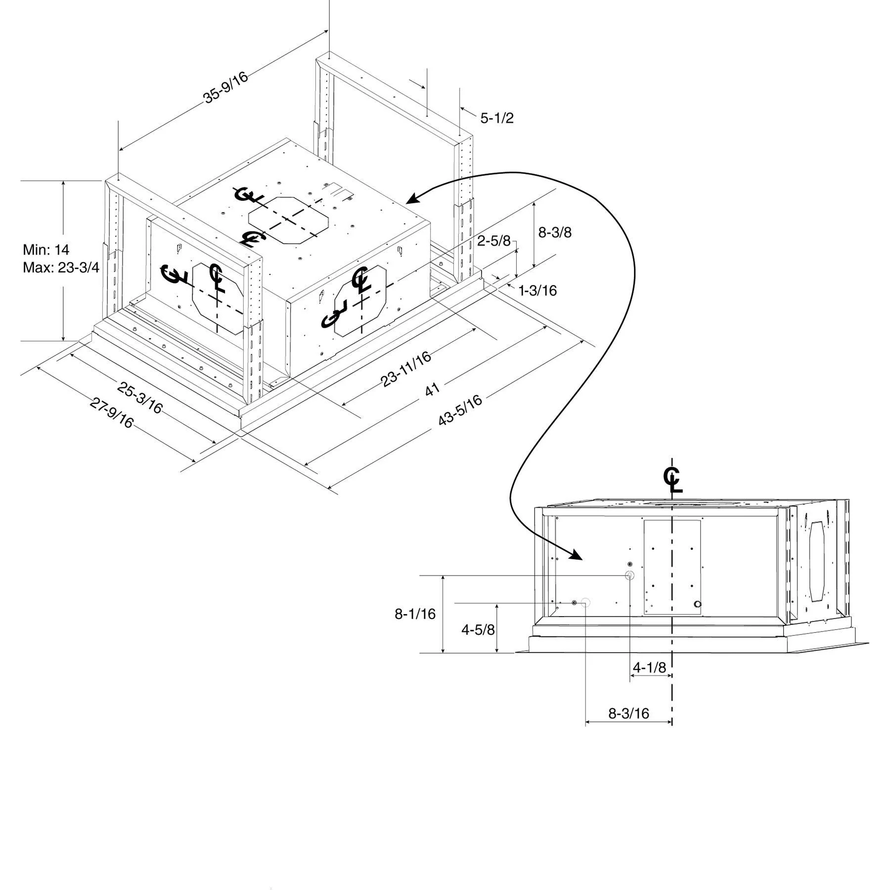 Best 43-inch HBC1 Series Ceiling Hood HBC143EWH - Image 9