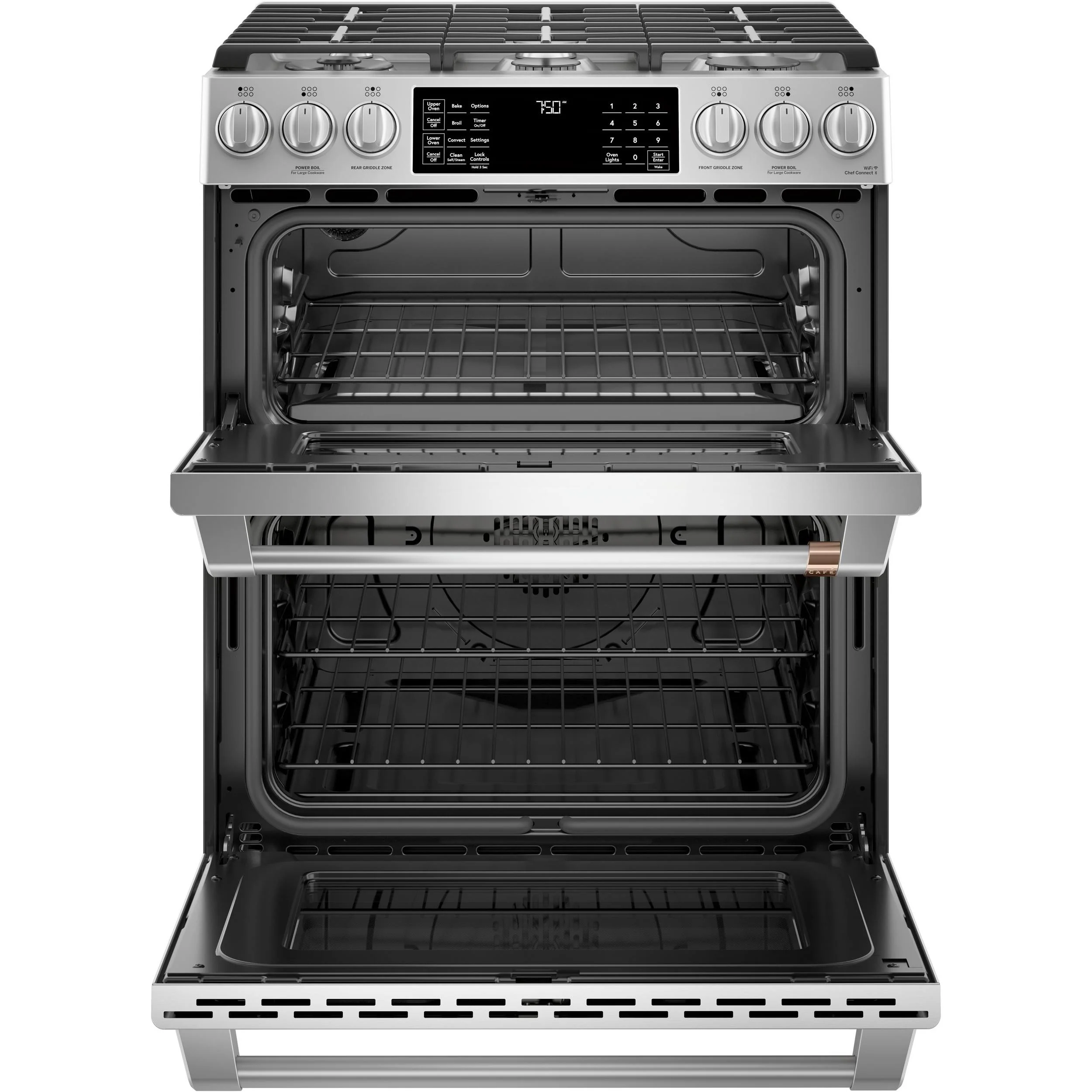 Café 30-inch Slide-in Gas Double Oven Range with Convection Technology CCGS750P2MS1 - Image 3