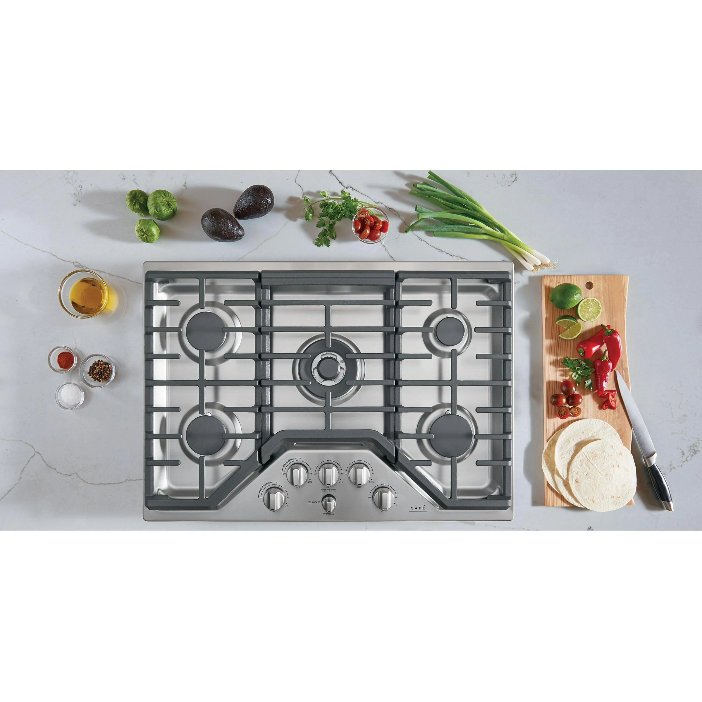 Café 30-inch Built-In Gas Cooktop CGP95302MS1 - Image 3
