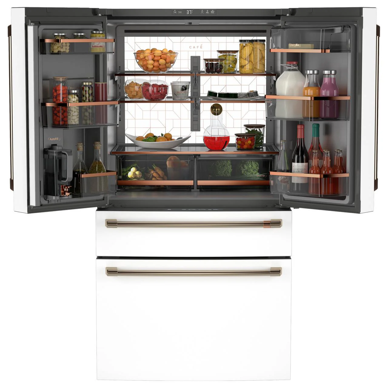 Café 36-inch, 23.2 Cu. Ft. Smart Counter-Depth 4-Door French-Door Refrigerator CJE23DP4WW2 - Image 2