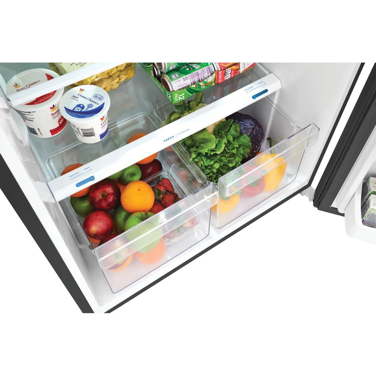 Frigidaire 28-inch, 17.6 cu.ft. Freestanding Top Freezer Refrigerator with LED Lighting FFHT1822UV - Image 7