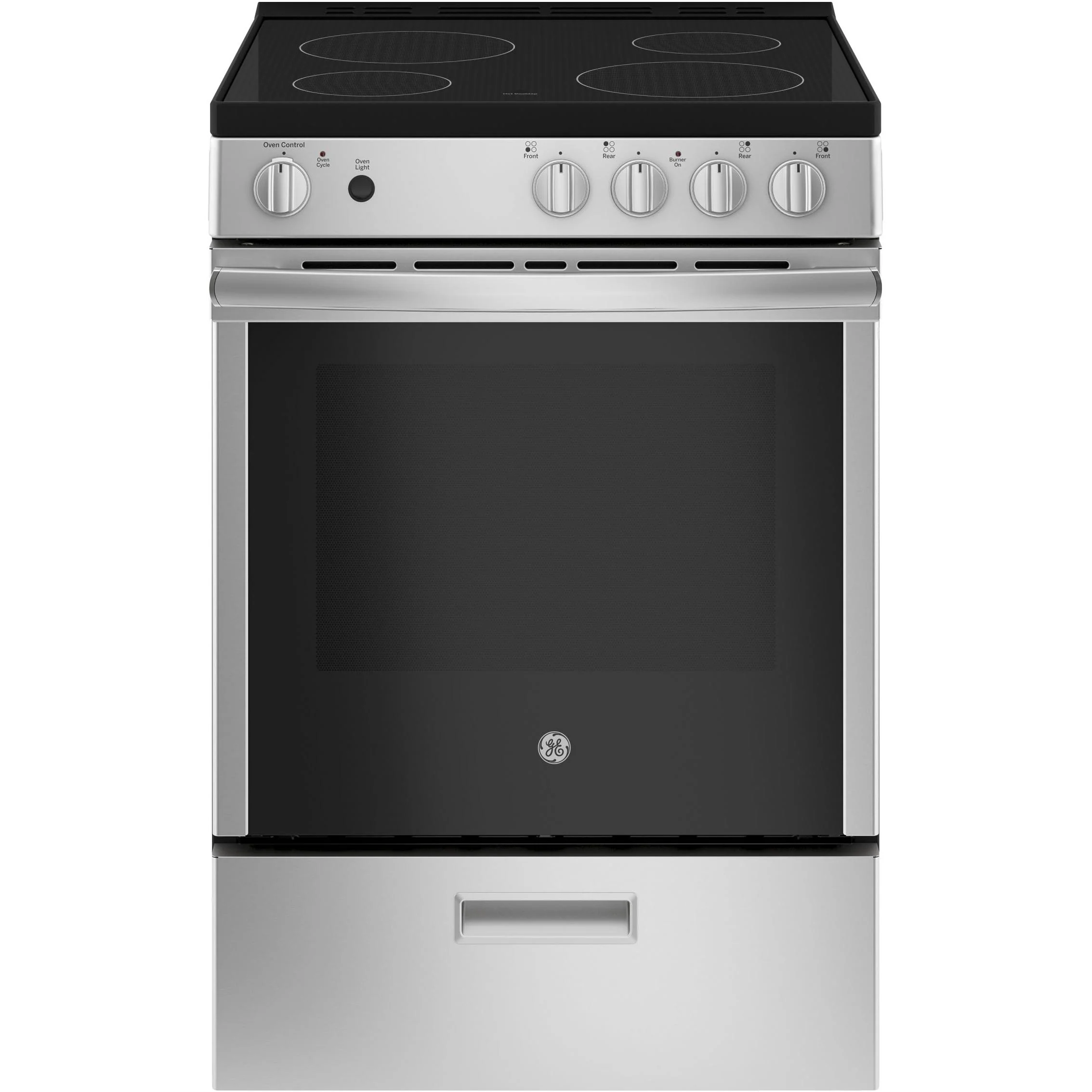 GE 24-inch Freestanding Electric Range with Removable Backguard JCAS640RMSS - Image 3
