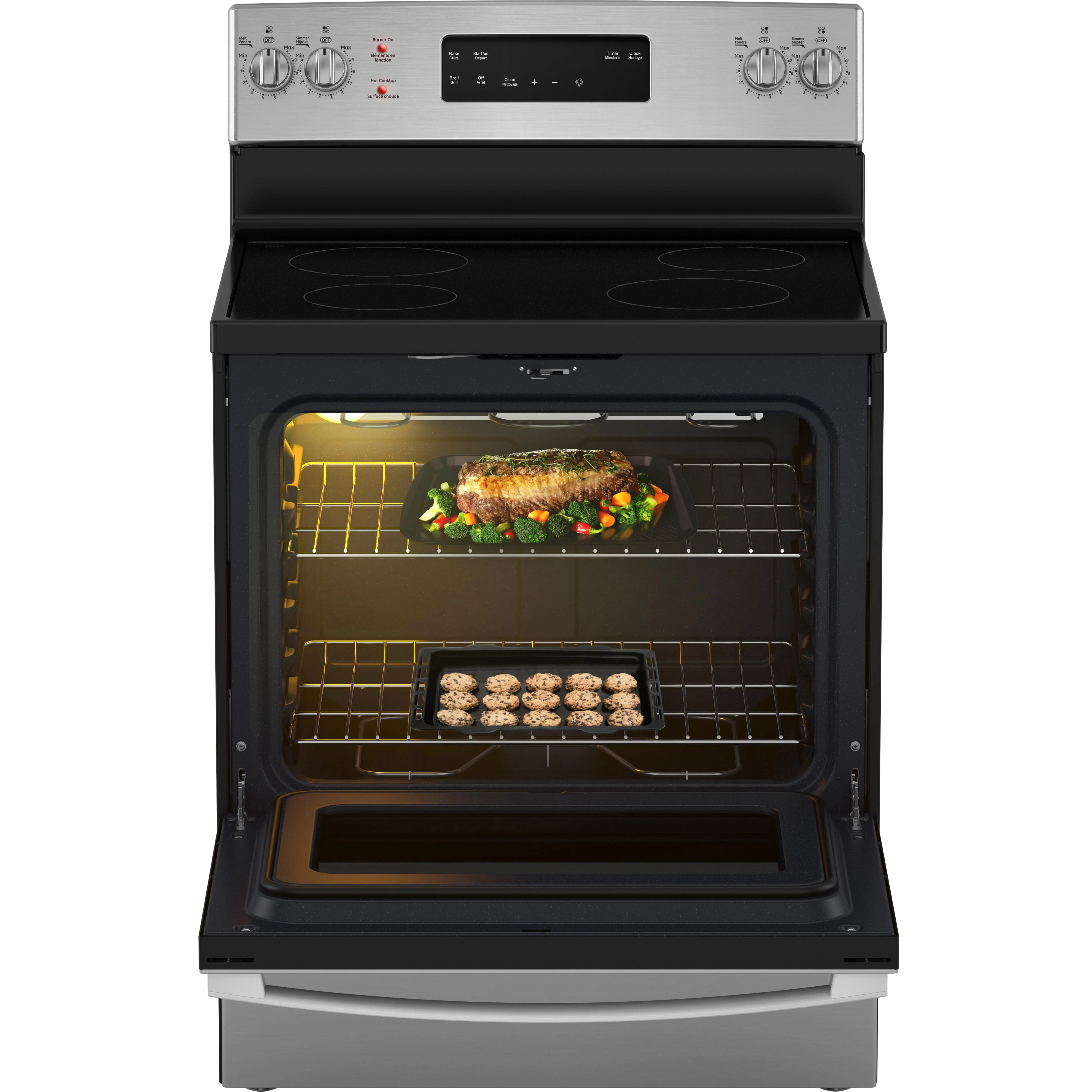GE 30-inch Freestanding Electric Range with Self-Clean JCB630SVSS - Image 5