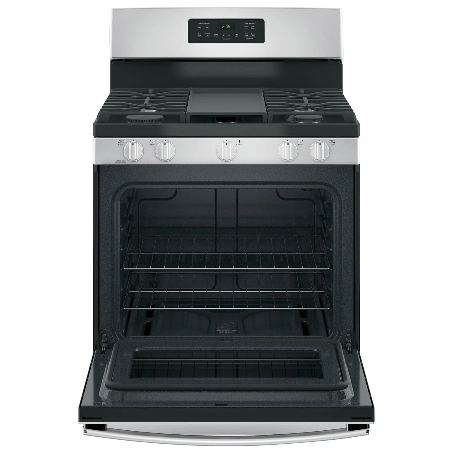 GE 30-inch Freestanding Gas Range with Steam Clean JCGBS66SEKSS - Image 2
