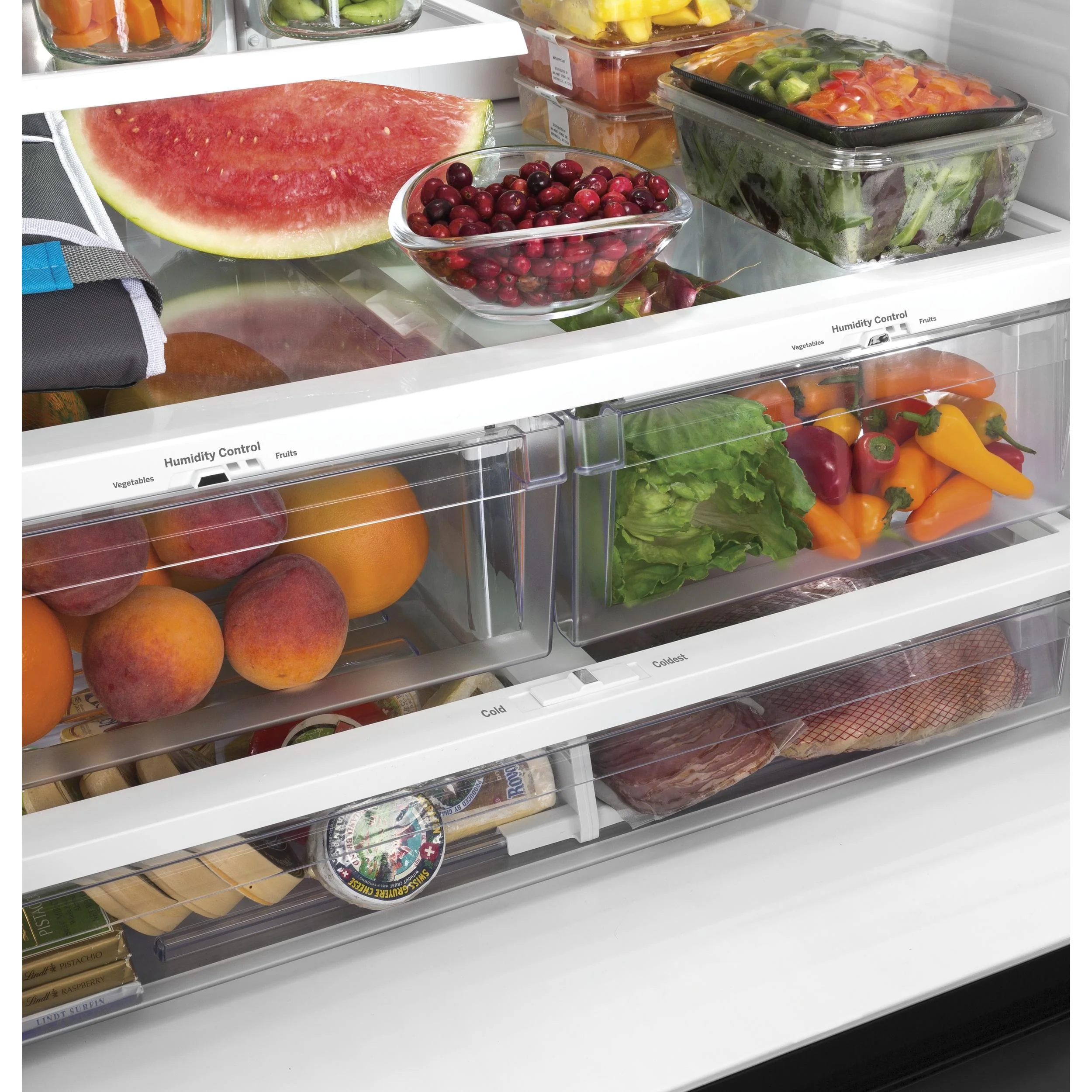 GE 36-inch, 27 cu.ft. Freestanding French 3-Door Refrigerator with Internal Water Dispenser GNE27JMMES - Image 13