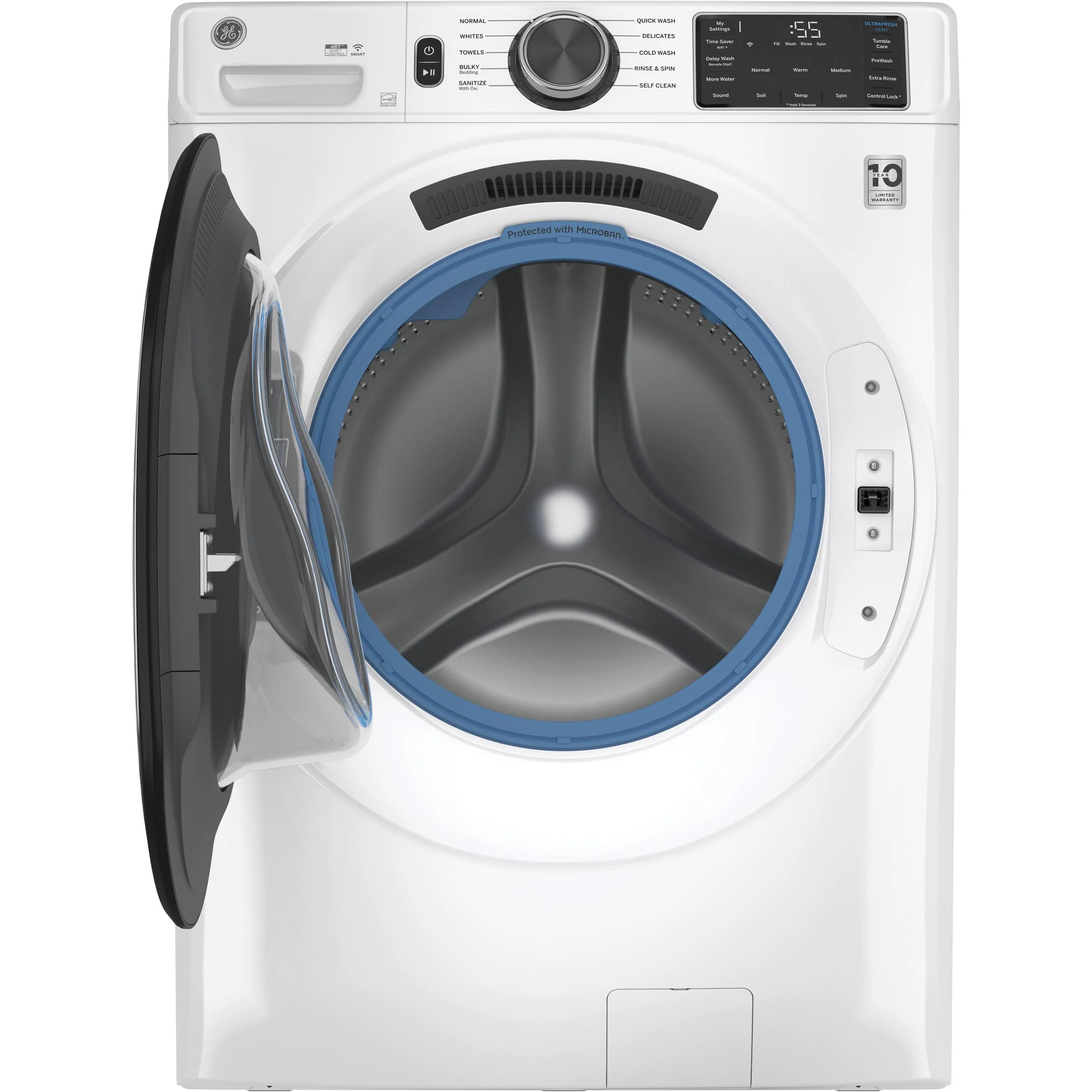 GE 5.5 cu.ft. Front Loading Washer with Wi-Fi Connect GFW550SMNWW - Image 2