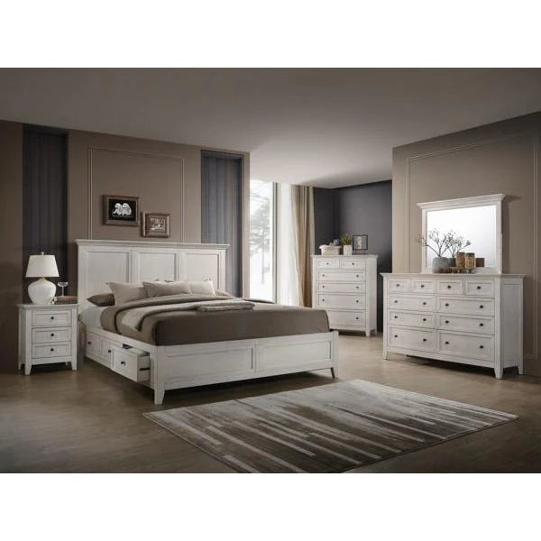 Intercon Furniture San Mateo Queen Panel Bed with Storage SM-BR-8865Q-RWH-HB/SM-BR-8865Q-RWH-FB/SM-BR-8865QS-RWH-RS/SM-BR-8865QS-RWH-RS - Image 3