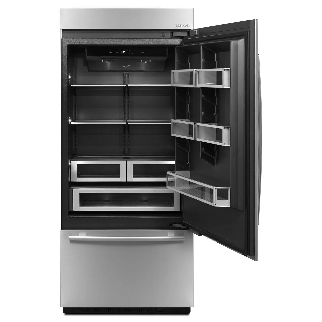 JennAir 36-inch, 20.9 cu.ft. Built-in Bottom Freezer Refrigerator with Obsidian Interior JB36NXFXRE - Image 3