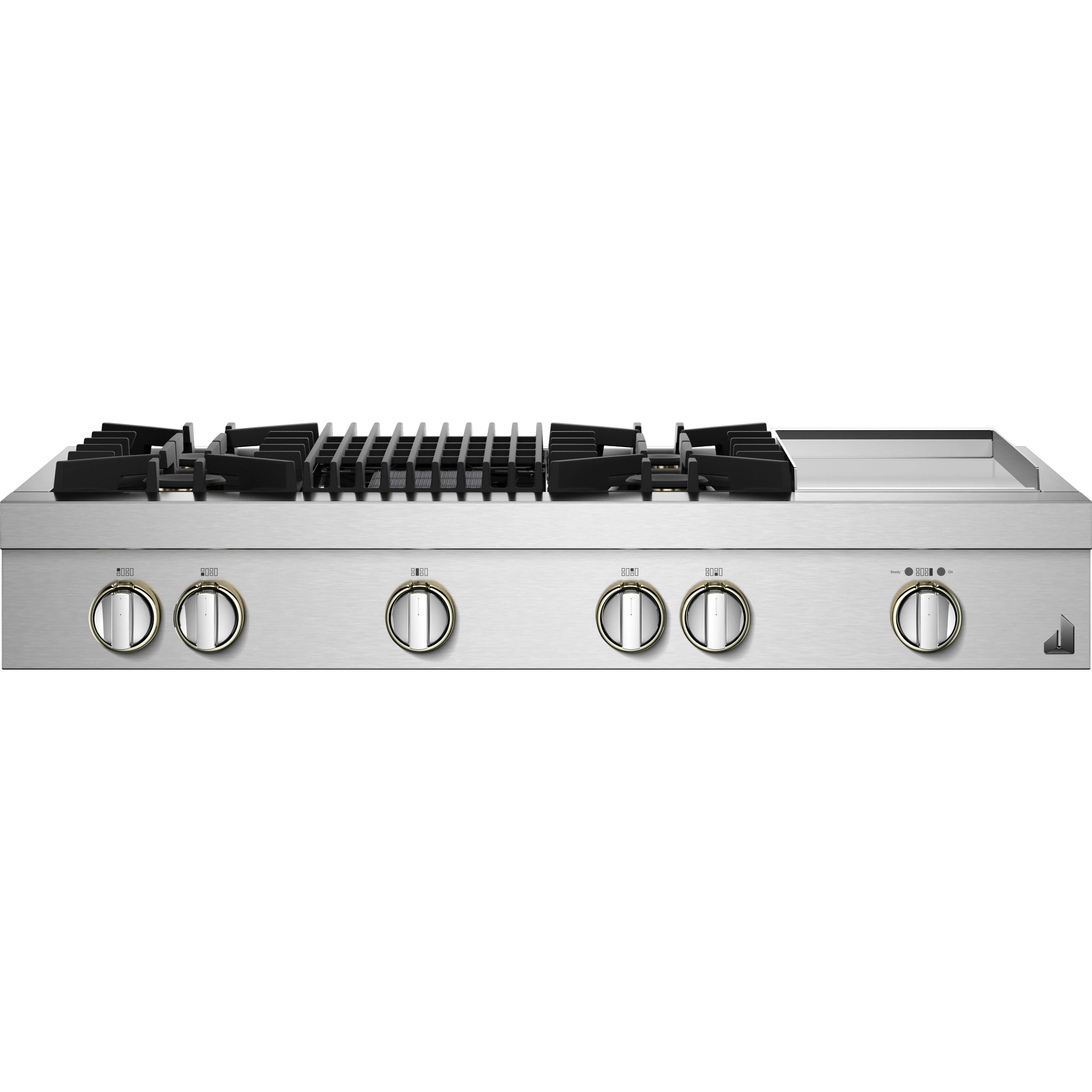 JennAir Rise 48-inch Gas Rangetop with Chrome-Infused Griddle and Gas Grill JGCP748HL