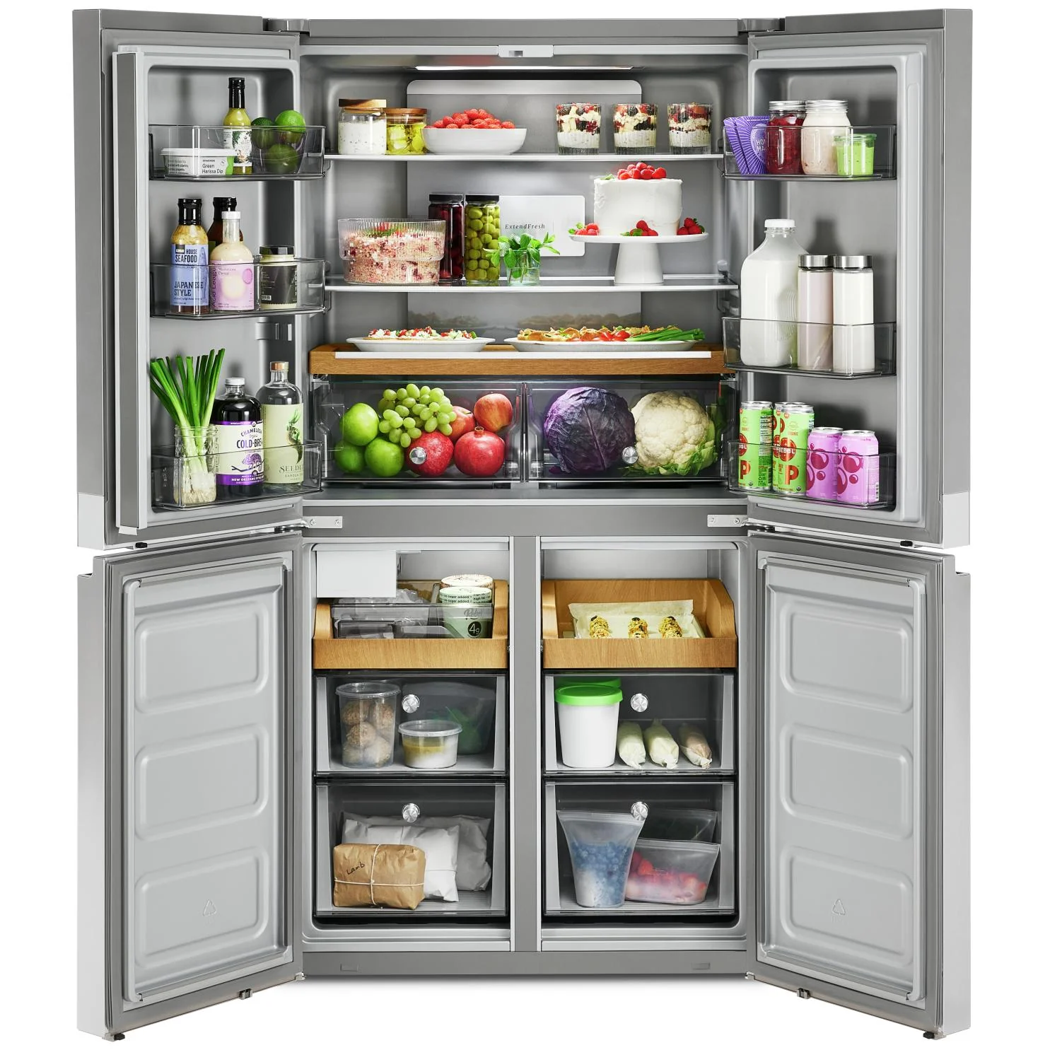 KitchenAid 36-inch, 19.4 cu. ft. Counter-Depth 4-Door Refrigerator with PrintShield™ Finish KRQC506MPS - Image 3
