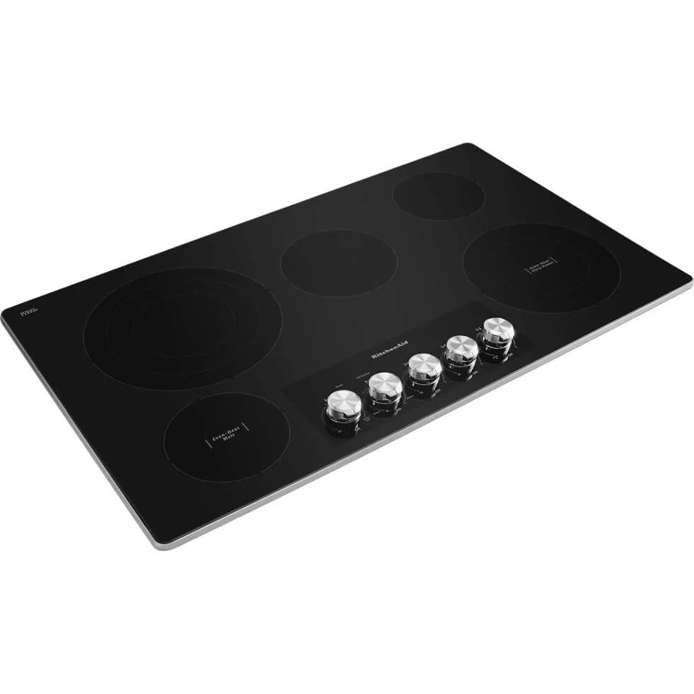 KitchenAid 36-inch Built-in Electric Cooktop with Even-Heat™ Ultra Power™ Element KCES556HSS