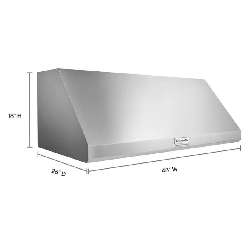 KitchenAid 48-inch Commercial-Style Wall Mount Hood Shell KVWC908KSS - Image 8