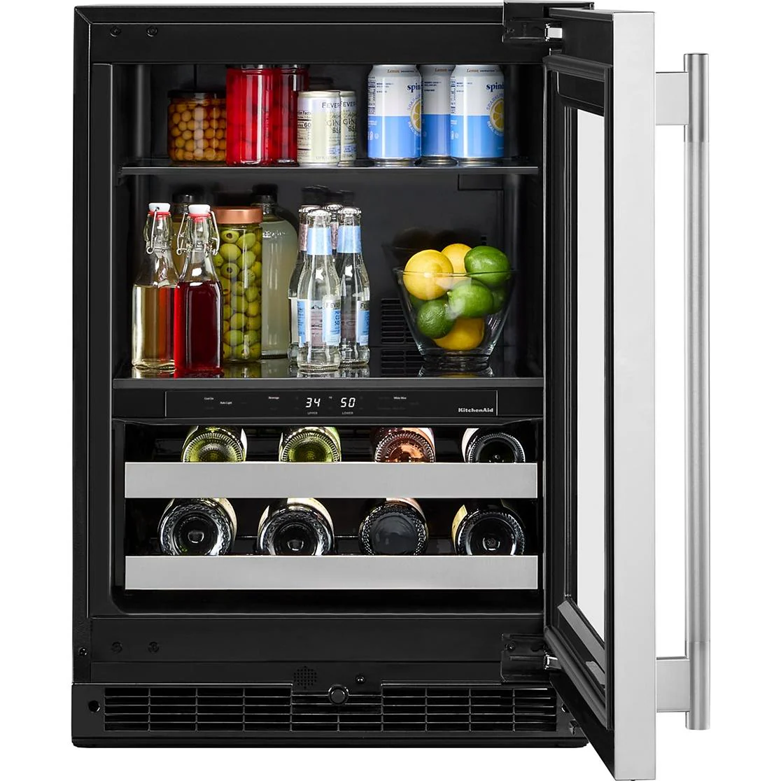 KitchenAid 4.89 cu. ft. Undercounter Beverage Center with Two Zones KUBR524SSB - Image 5