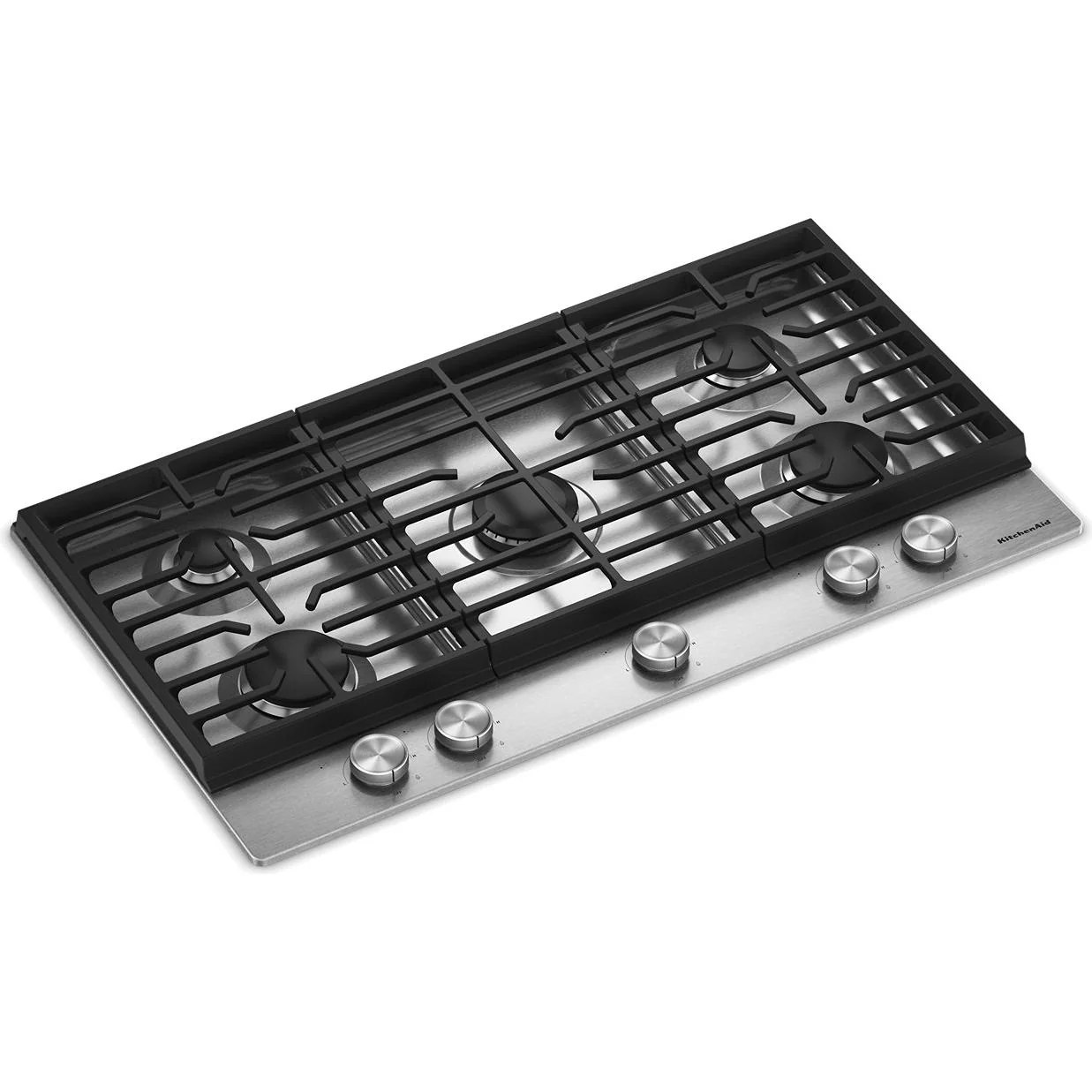 KitchenAid 36-inch Built-in Gas Cooktop with 5 Burners KCGK336SSS - Image 2