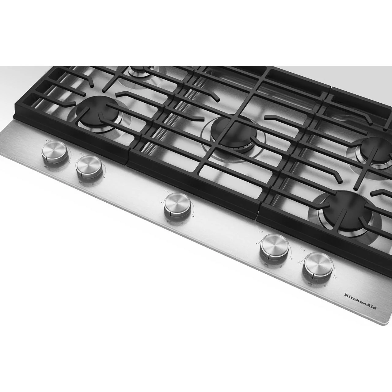 KitchenAid 36-inch Built-in Gas Cooktop with 5 Burners KCGK336SSS - Image 3
