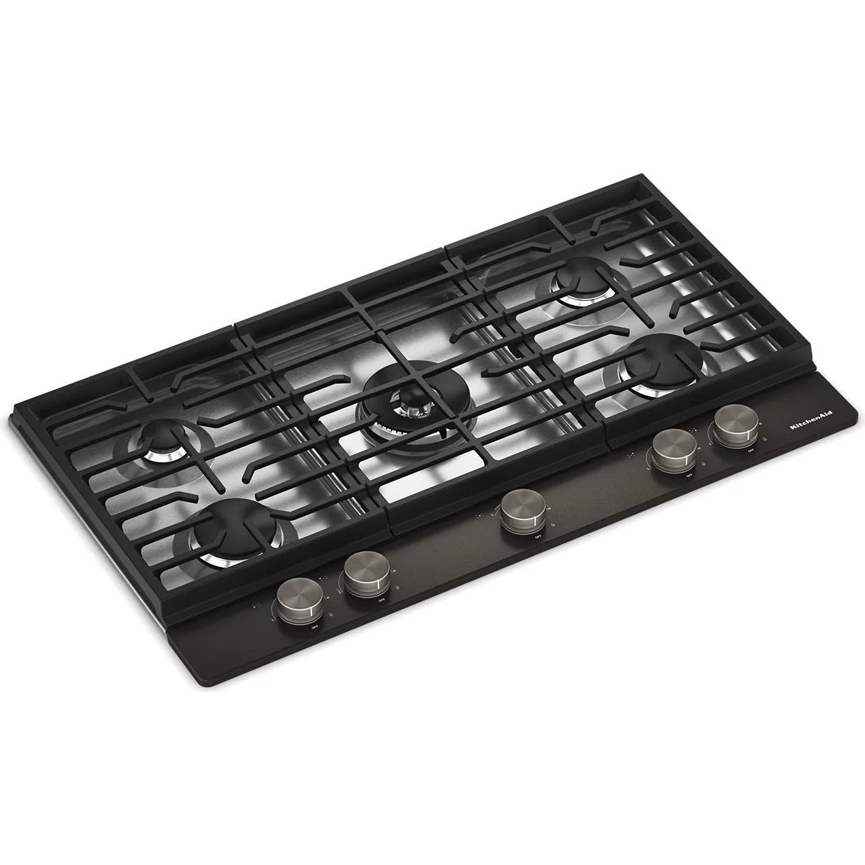 KitchenAid 36-inch Built-in Gas Cooktop with 5 Burners KCGK736SBE - Image 2
