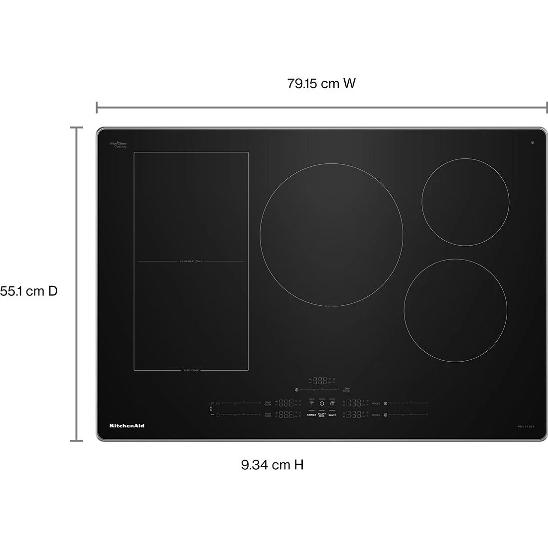 KitchenAid 30-inch Built-in Temp Cook™ Induction Cooktop with 5 Cooking Zones KCIT730SSS - Image 6