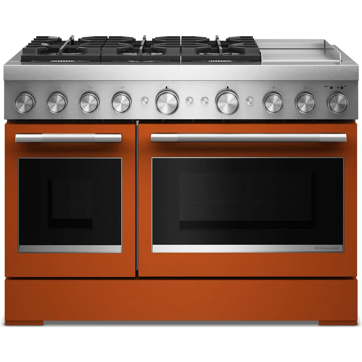 KitchenAid 48-inch Freestanding Commercial-Style Dual-Fuel Range with Griddle KFDD948SSC