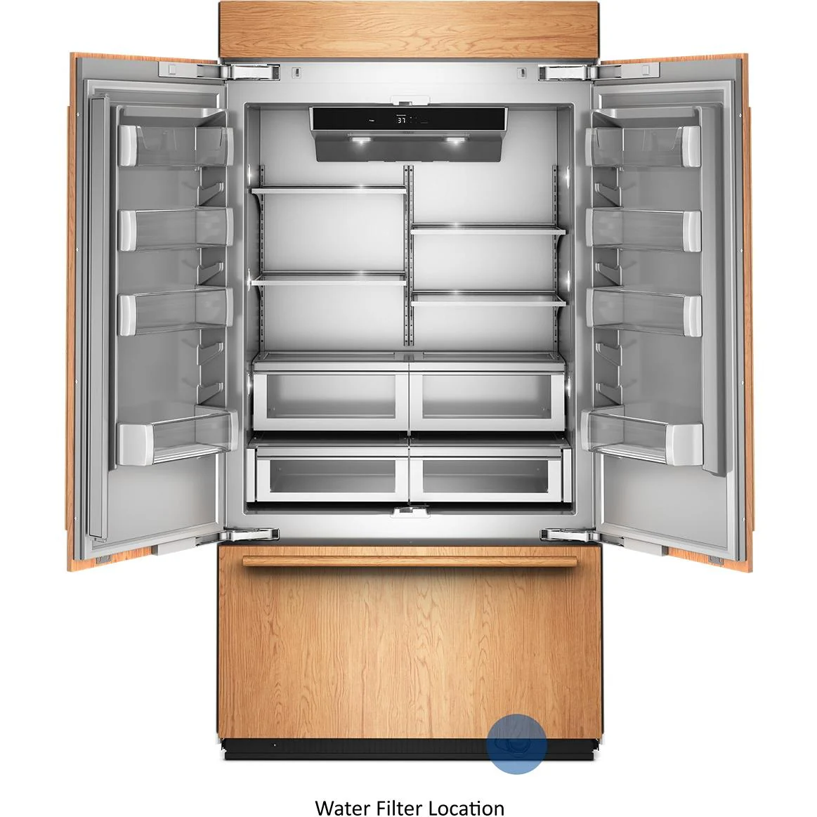 KitchenAid 42-inch Built-in French 3-Door Refrigerator with Interior Ice Maker KBFN542TPA - Image 2