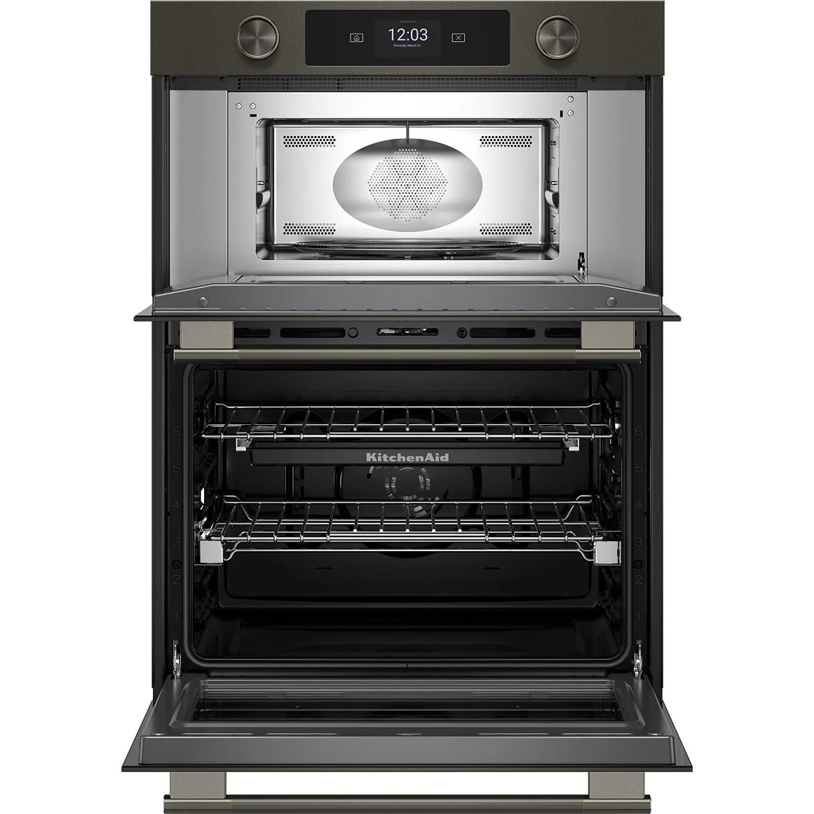 KitchenAid 30-inch Built-in Combination Wall Oven with Microwave Oven with Convection Technology KOEC730SBE - Image 2
