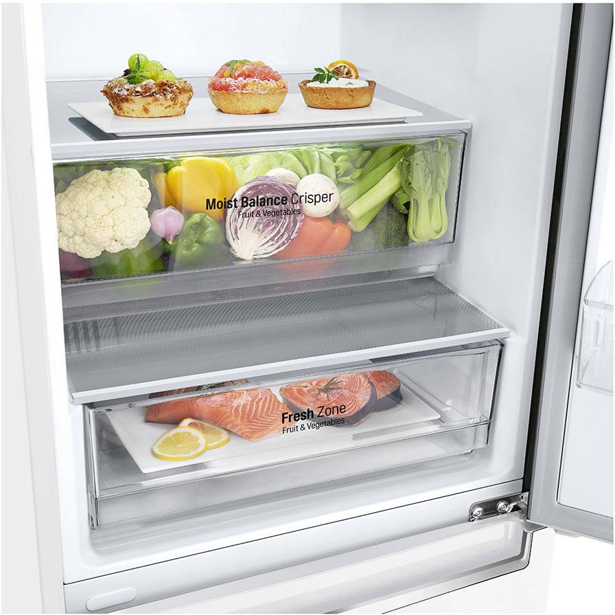 LG 24-inch, 12 cu.ft. Counter-Depth Bottom-Freezer Refrigerator with Multi-Air Flow System LBNC12231W - Image 4