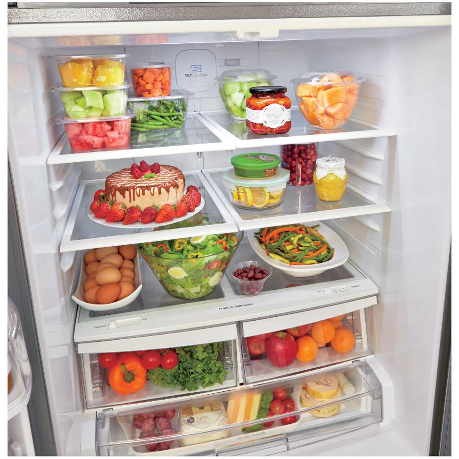 LG 30-inch, 21.8 cu.ft. Freestanding French 3-Door Refrigerator with SmartDiagnosis™ Technology LRFNS2200S - Image 7
