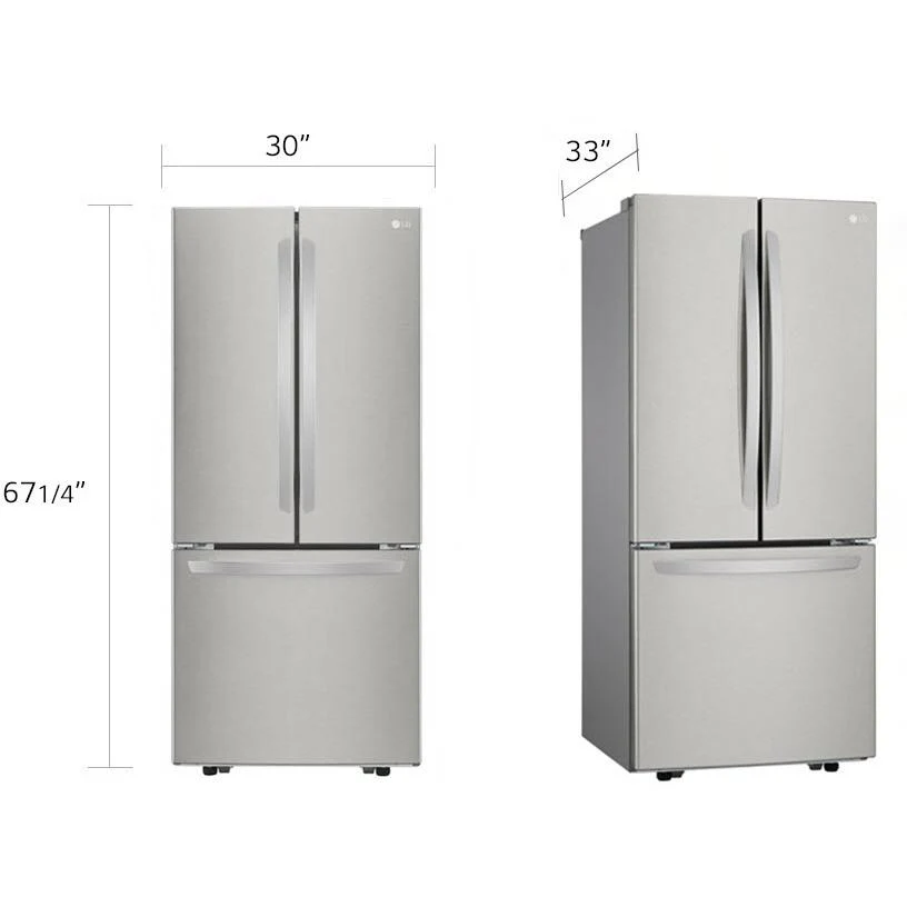 LG 30-inch, 21.8 cu.ft. Freestanding French 3-Door Refrigerator with SmartDiagnosis™ Technology LRFNS2200S - Image 8
