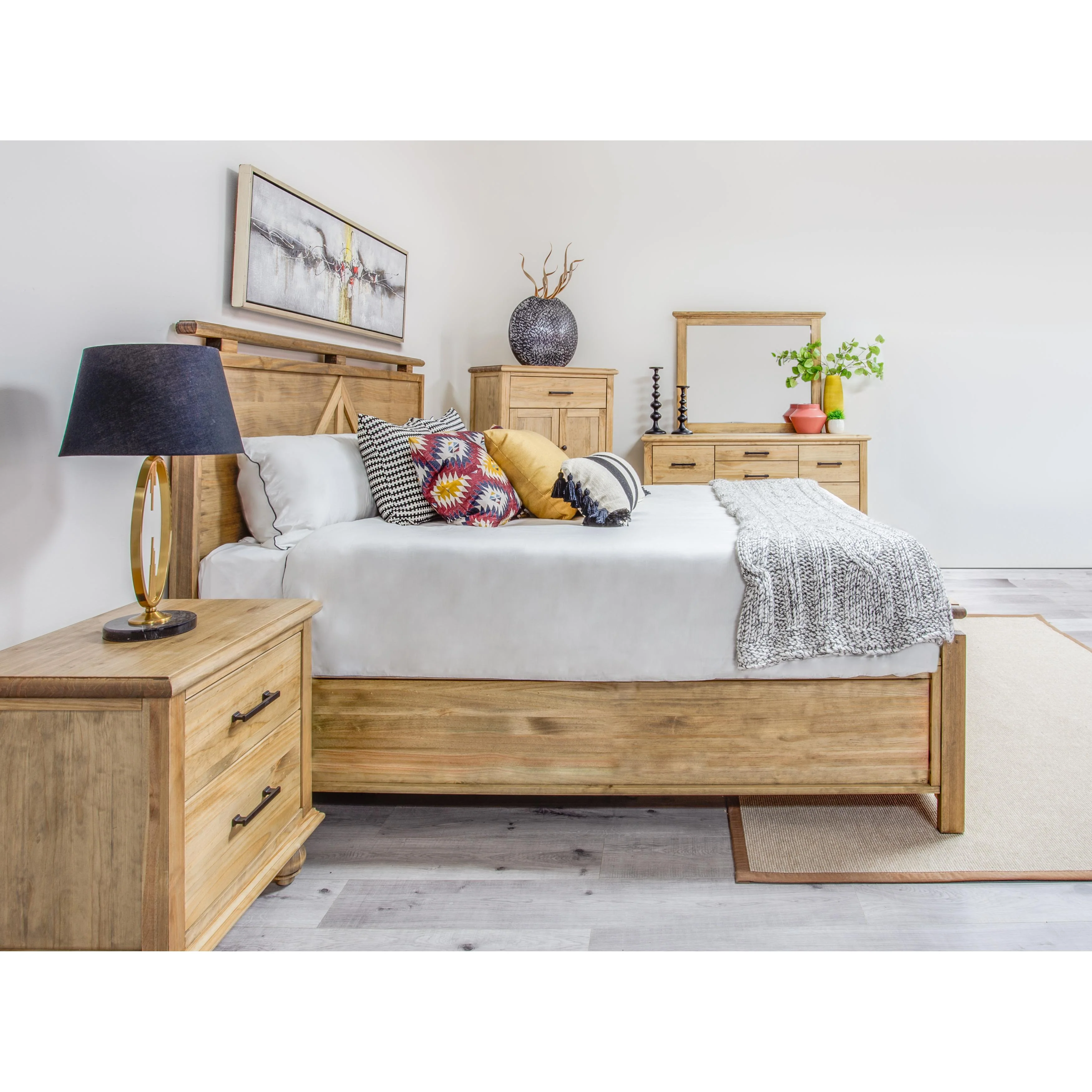 Mako Solid Wood Furniture Victoria 8300-K King Panel Bed - Image 3