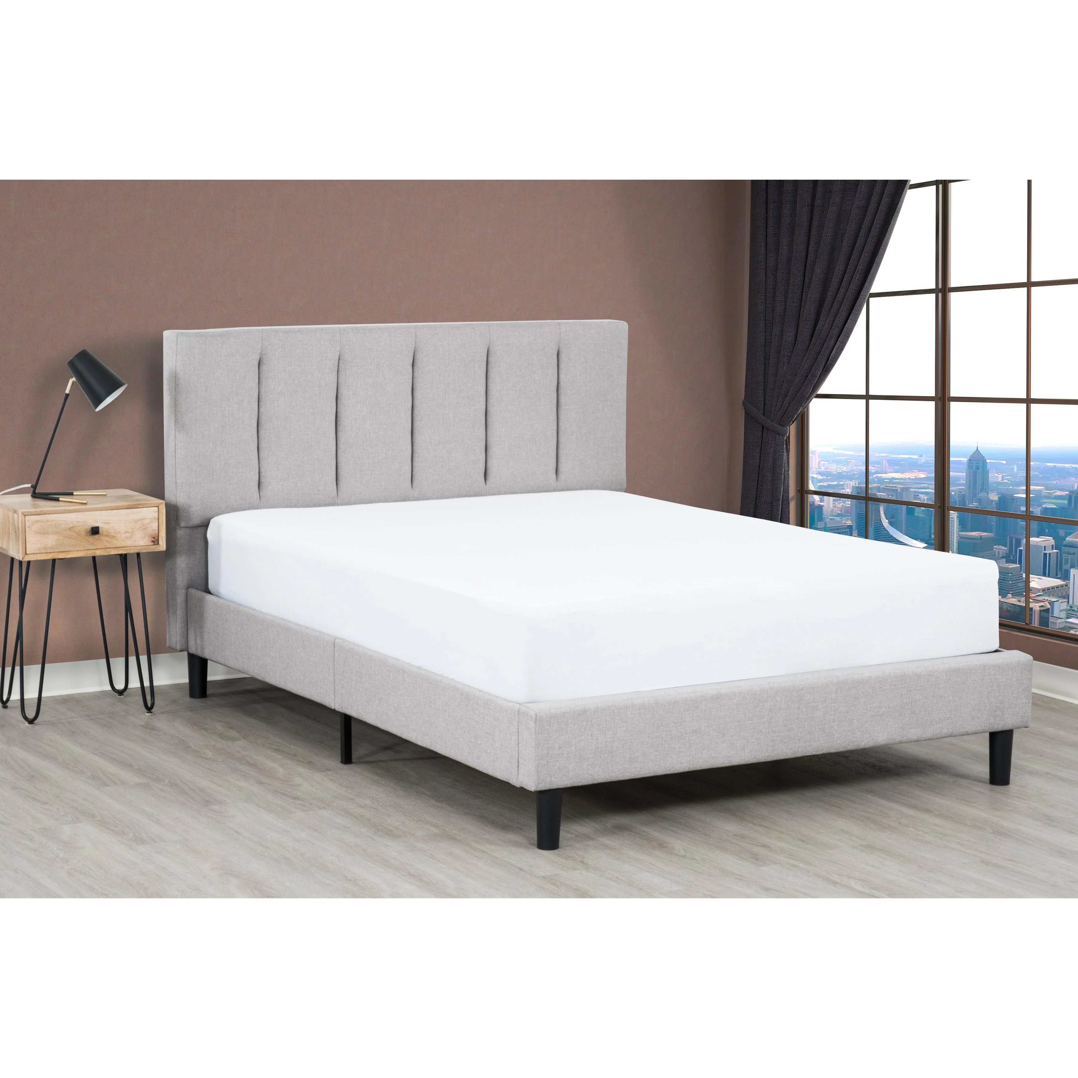 Primo International Ann King Upholstered Platform Bed - Stone - Image 6