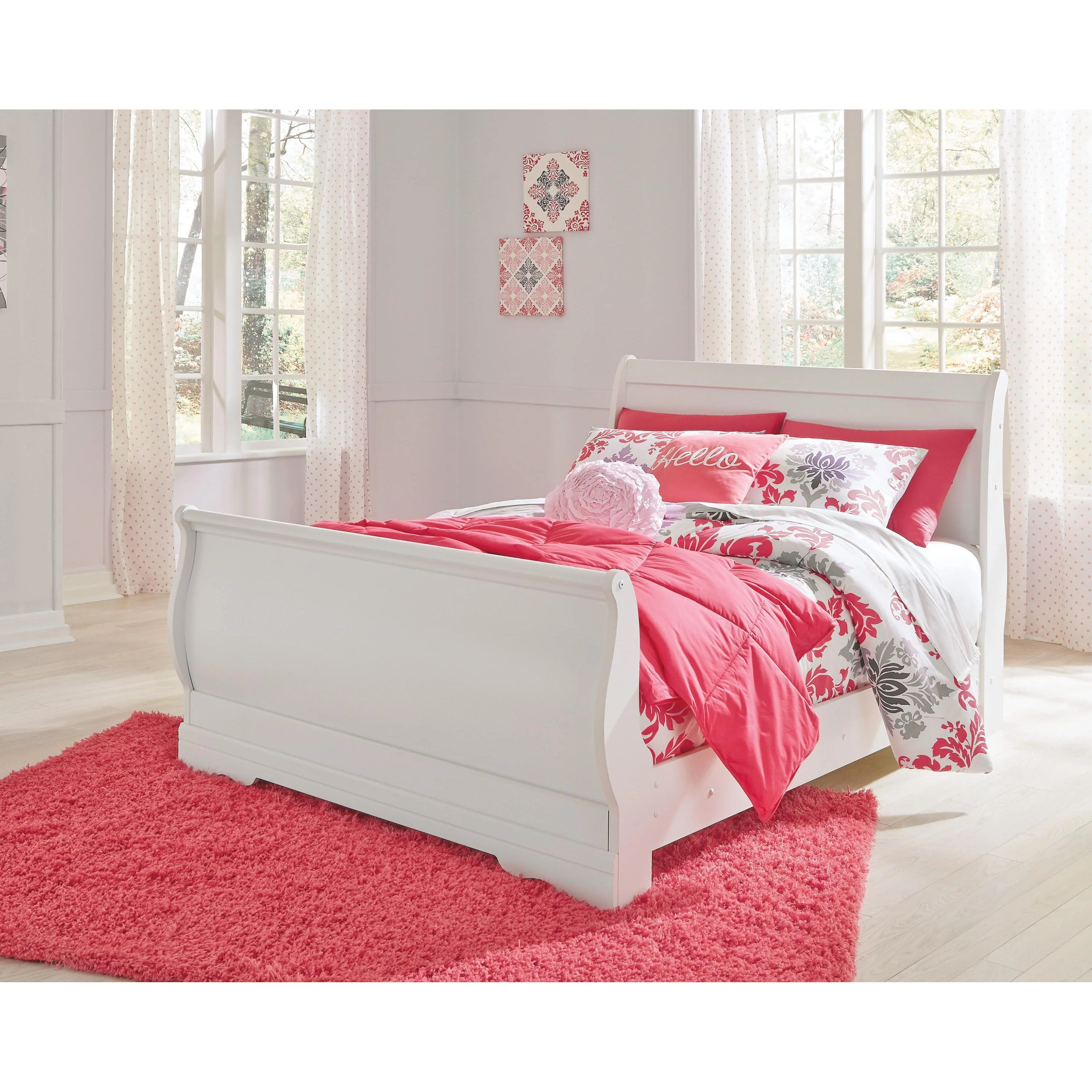 Signature Design by Ashley Anarasia B129B7 5 pc Full Sleigh Bedroom Set - Image 2