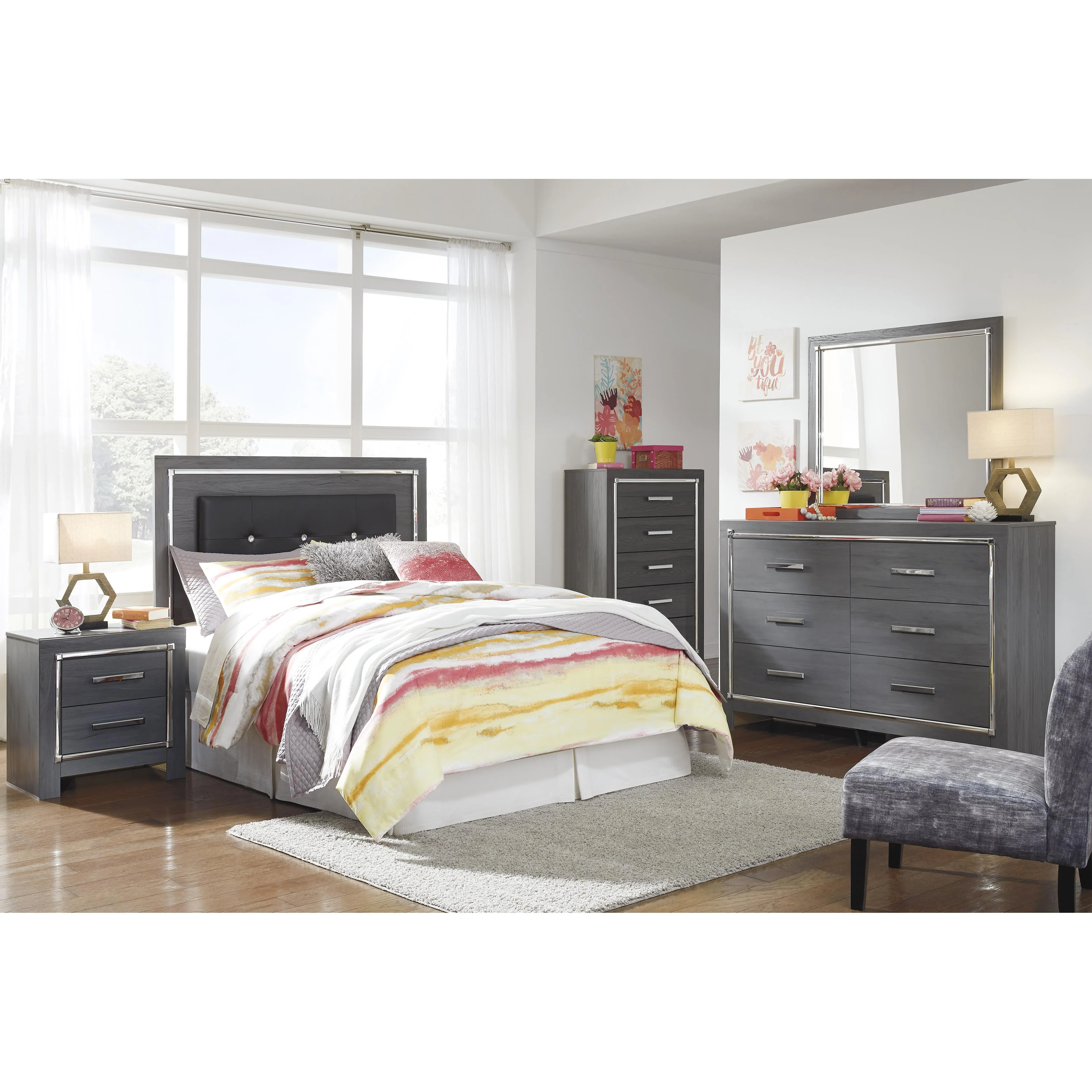 Signature Design by Ashley Lodanna B214-87 Full Upholstered Panel Headboard - Image 9