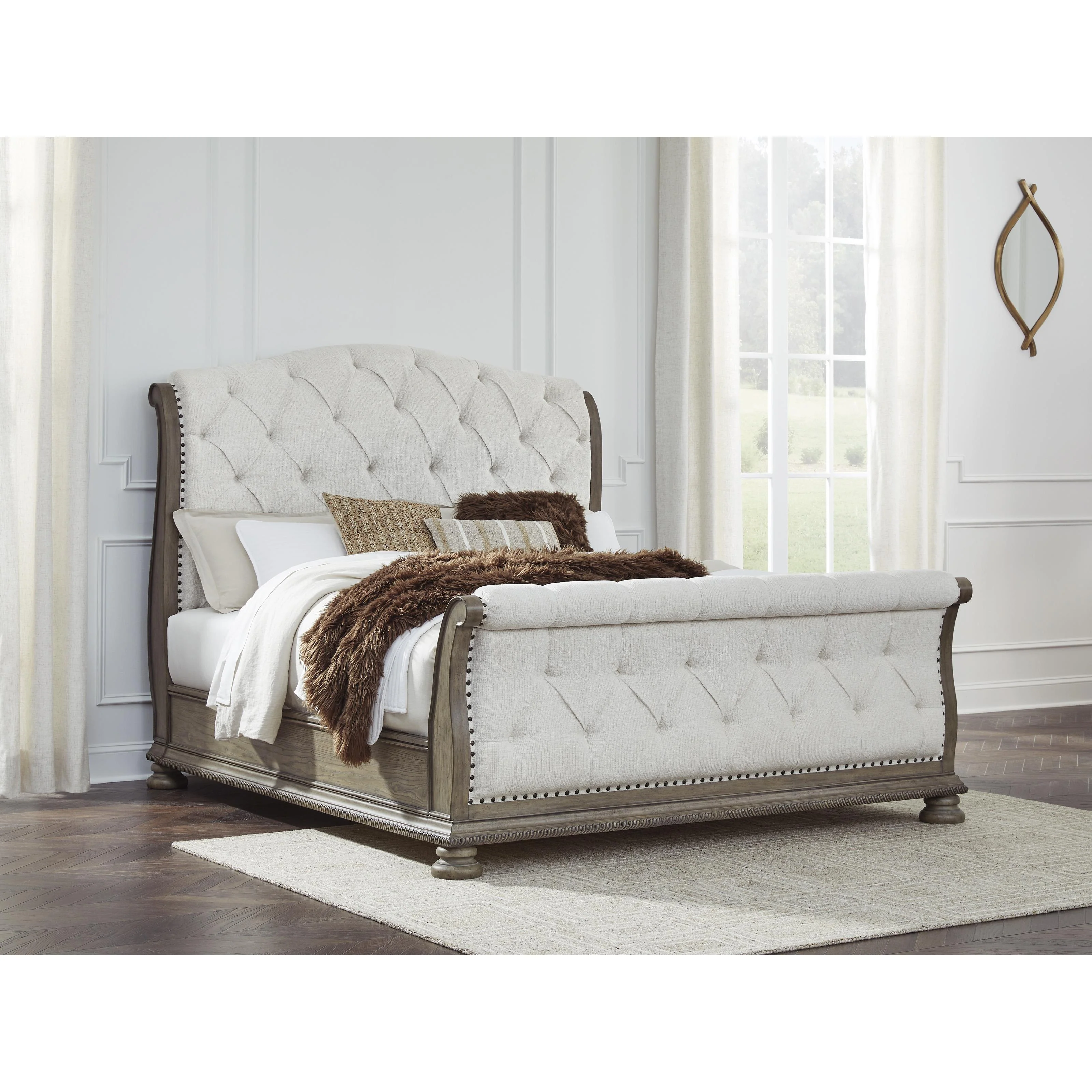 Signature Design by Ashley Ardenfield B944B5 California King Upholstered Sleigh Bed - Image 5