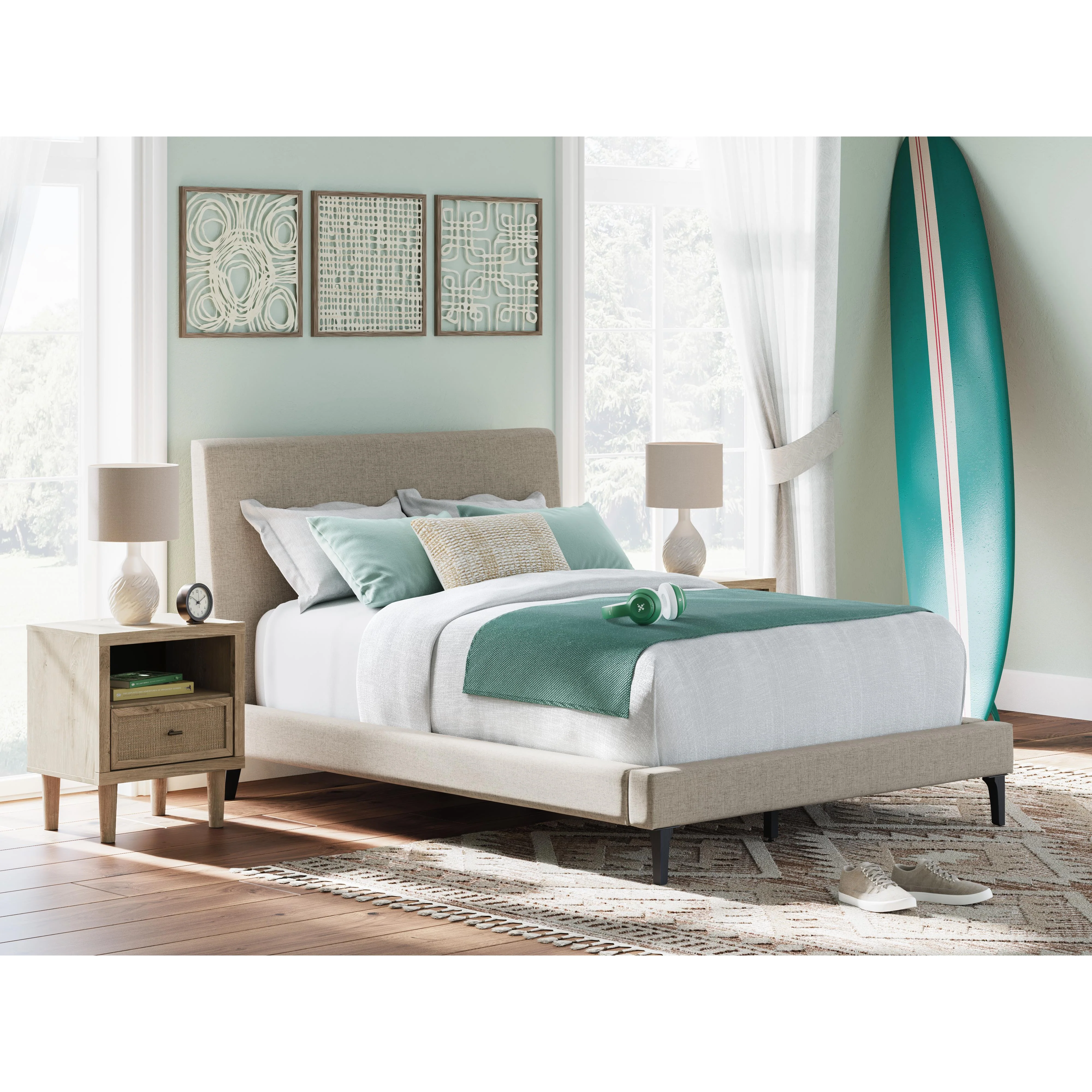 Signature Design by Ashley Cielden B1199-72 Full Upholstered Bed with Roll Slats - Image 6