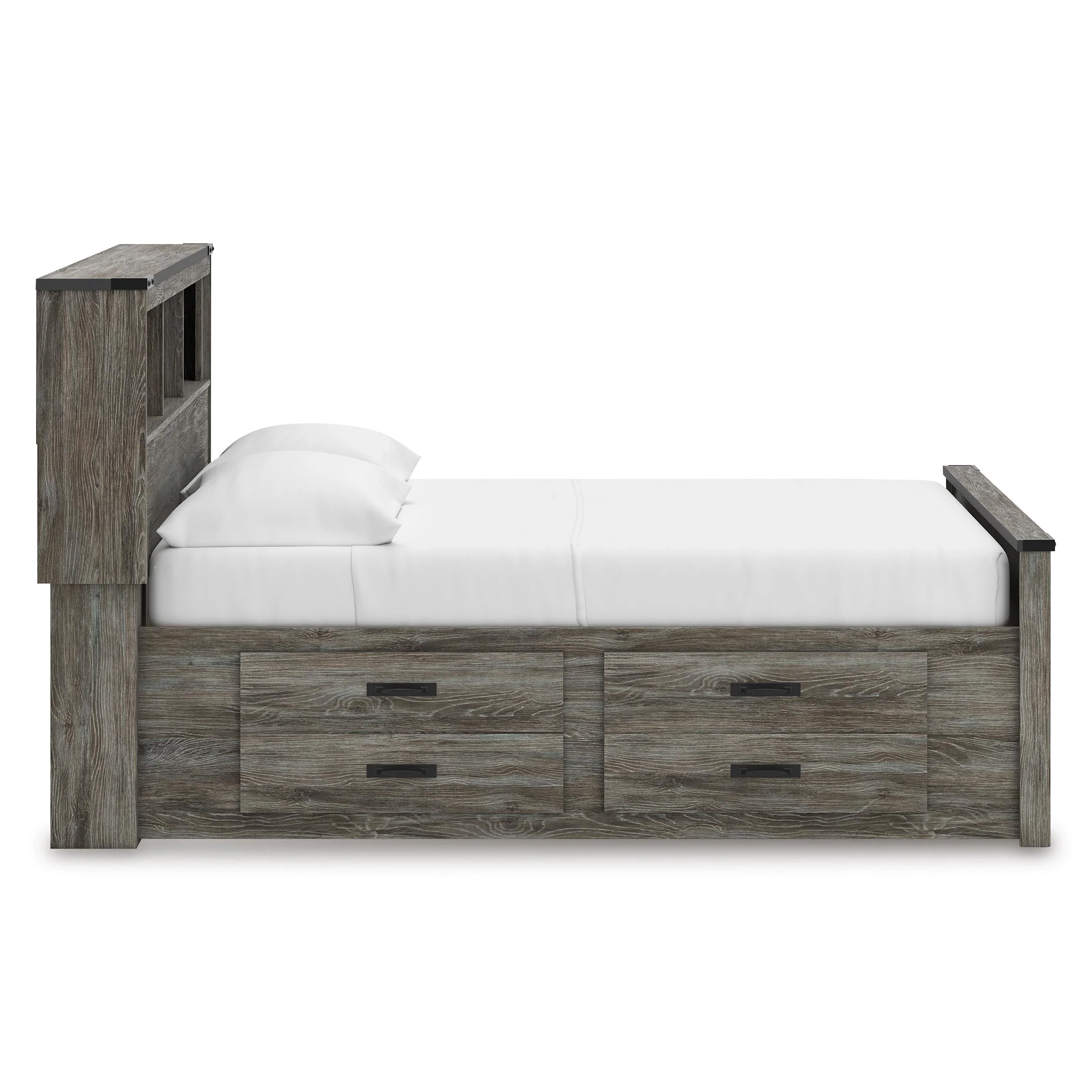 Signature Design by Ashley Frandern B4480B9 Full Bookcase Panel Bed with Storage - Image 4