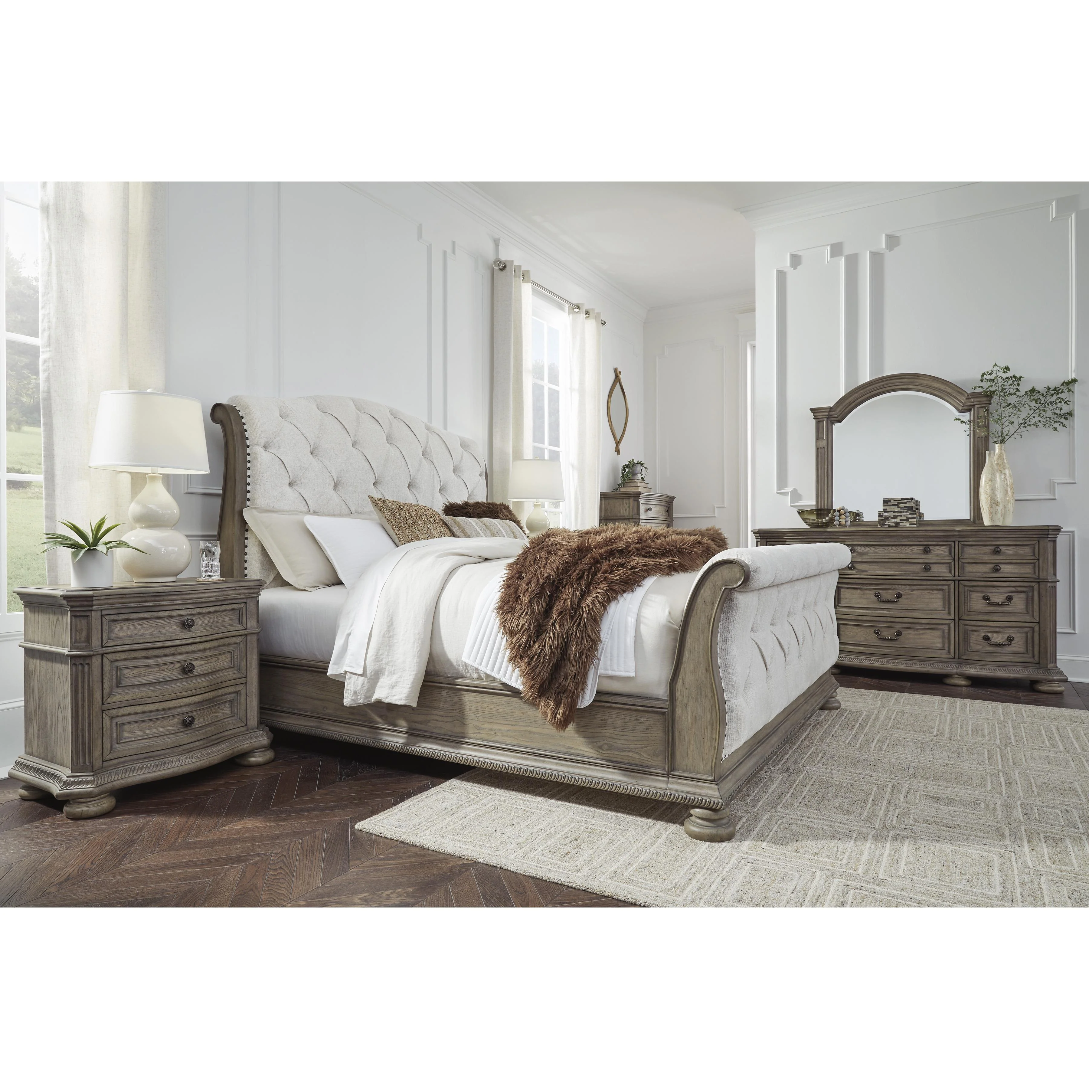 Signature Design by Ashley Ardenfield B944B4 King Upholstered Sleigh Bed - Image 7