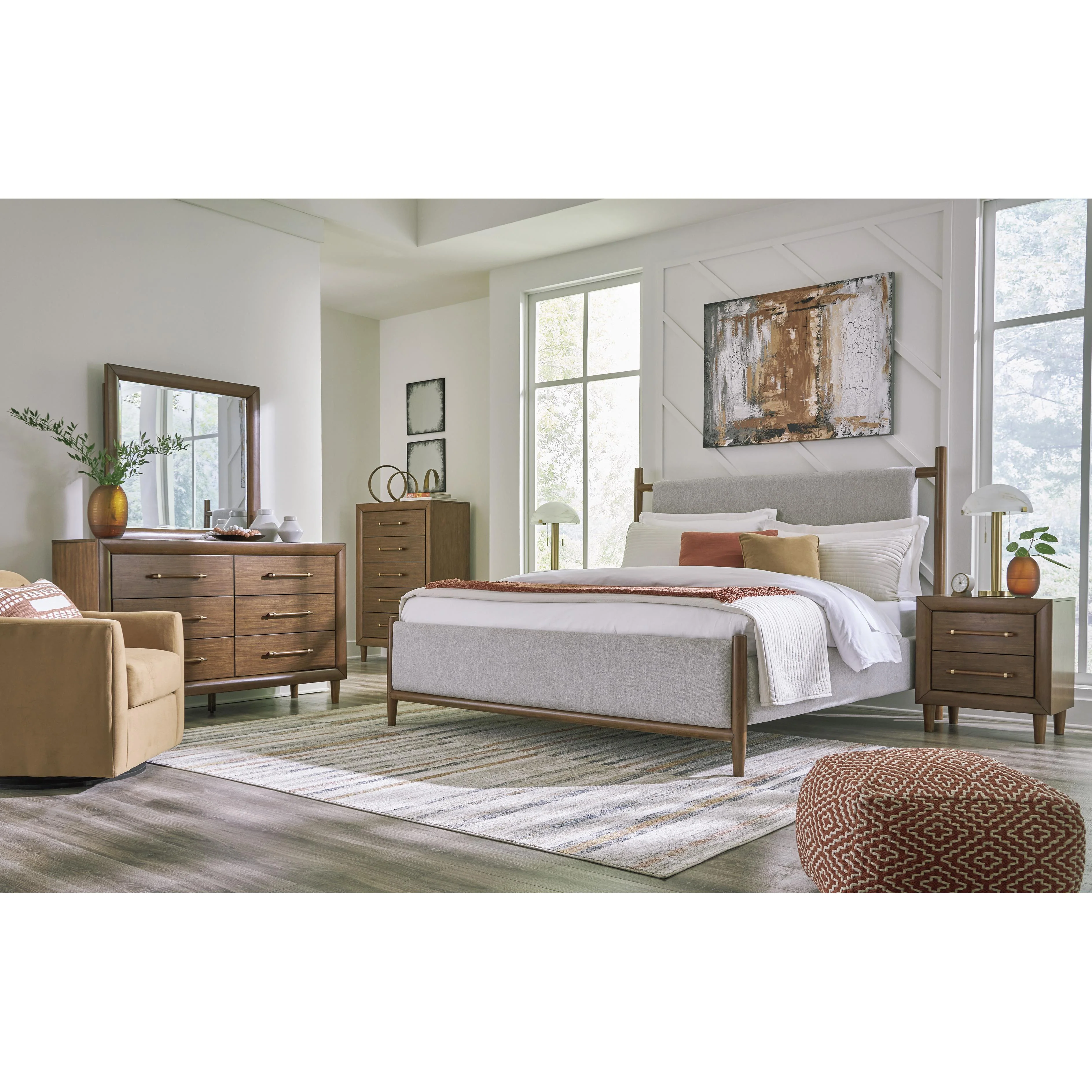 Signature Design by Ashley Lyncott B615B2 Queen Upholstered Panel Bed - Image 12