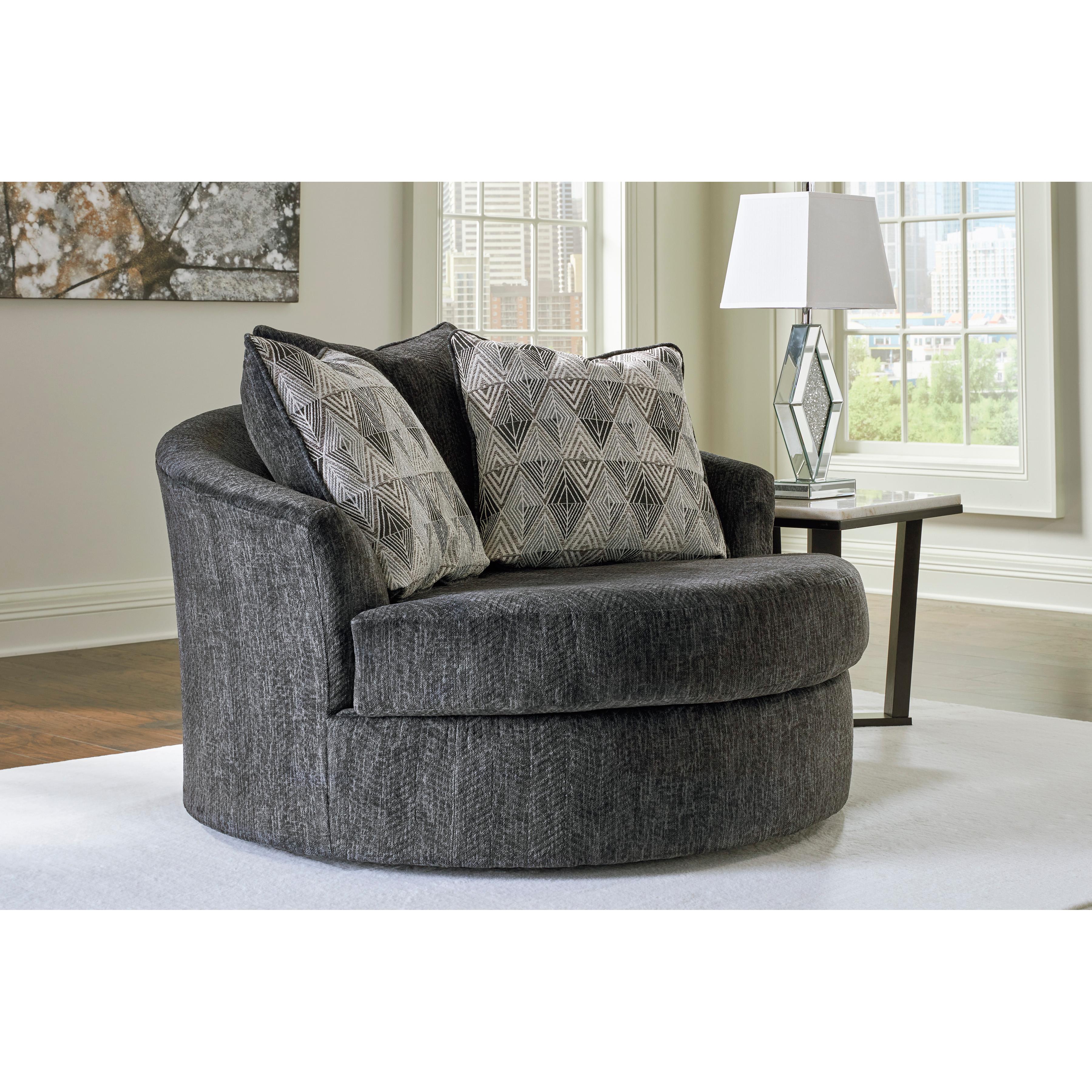 Signature Design by Ashley Biddeford 35504U1 Oversized Swivel Chair and Ottoman - Image 2