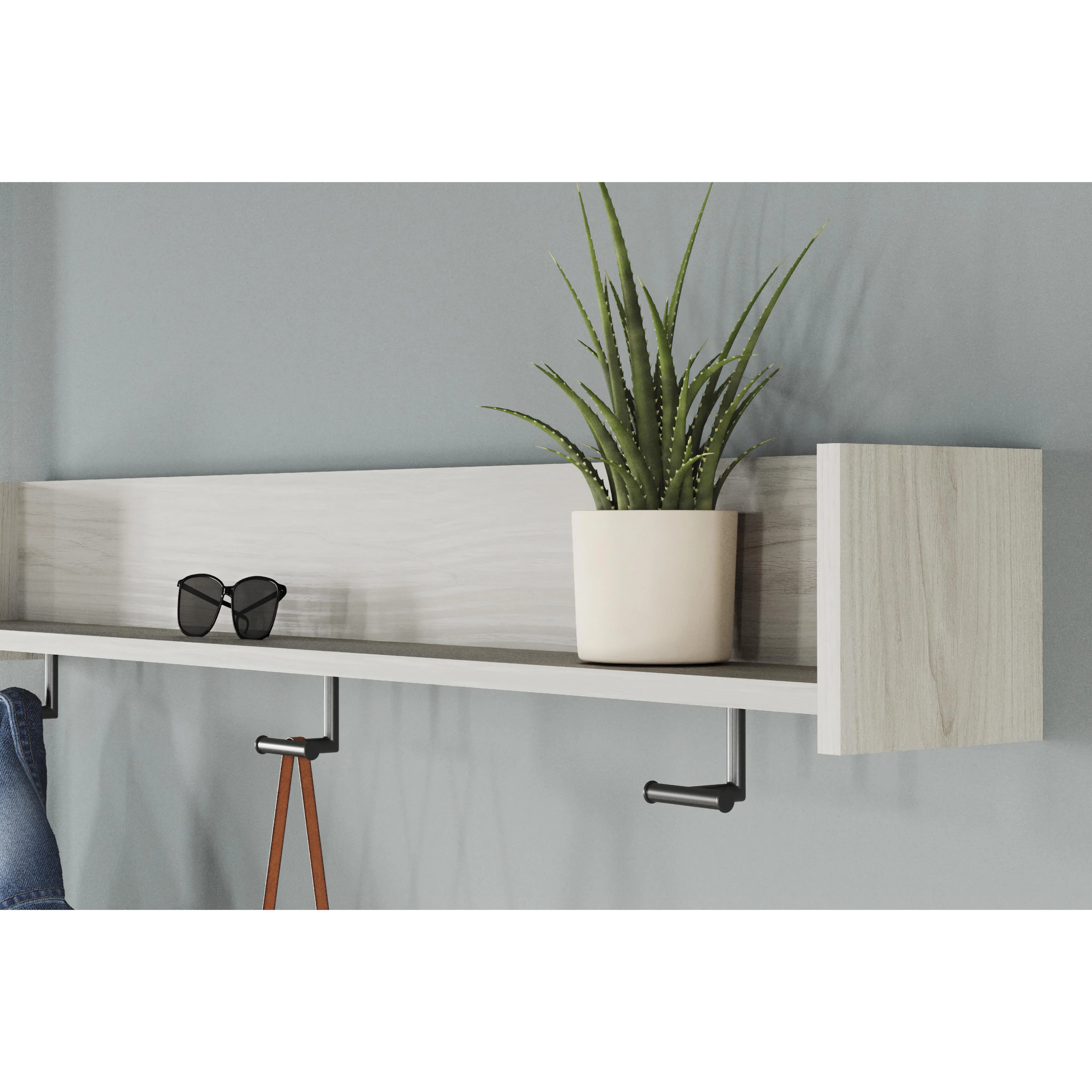 Signature Design by Ashley Socalle EA1864-151 Wall Mounted Coat Rack with Shelf - Image 4